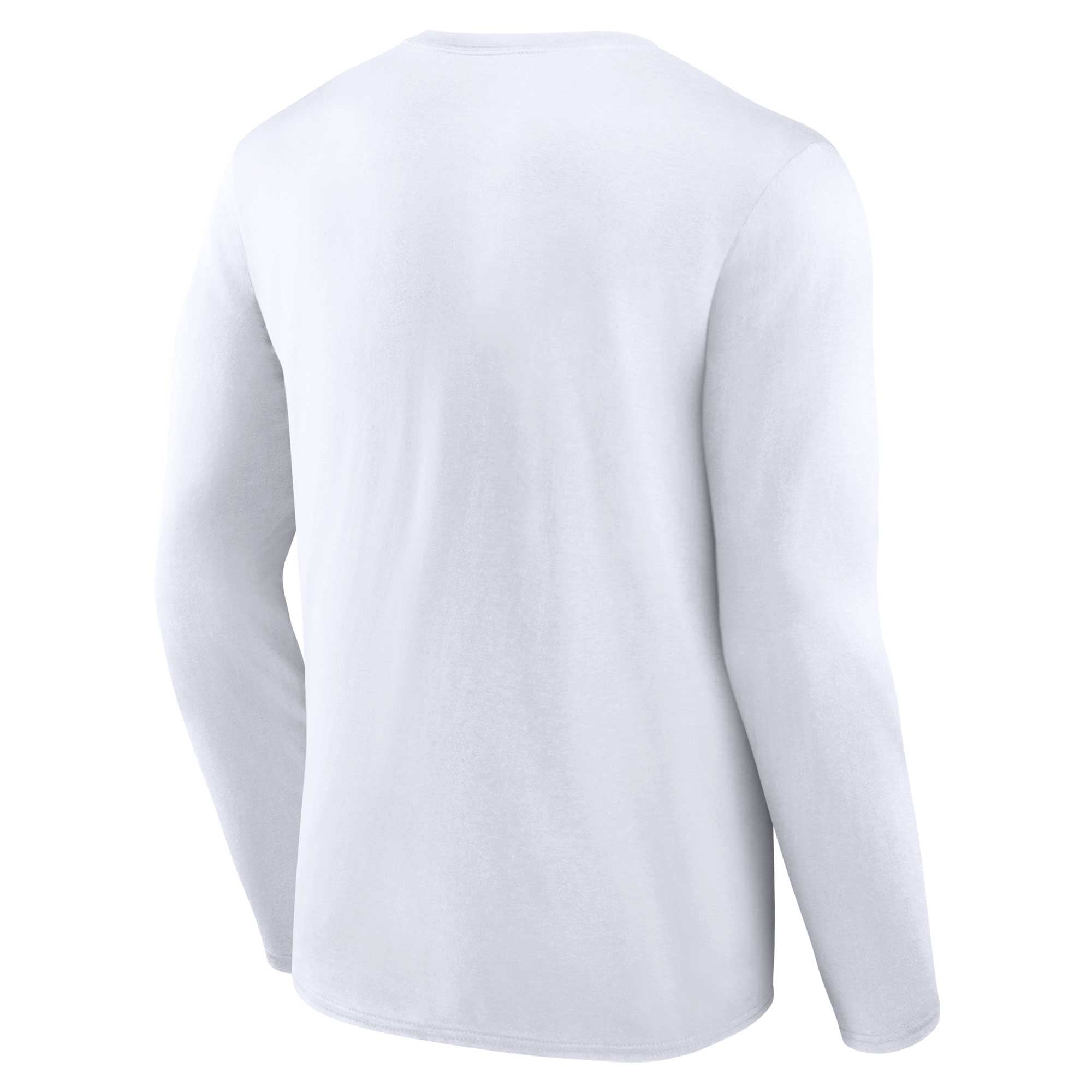 Men's Fanatics White North Carolina Tar Heels Distressed Arch Over Logo Long Sleeve T-Shirt