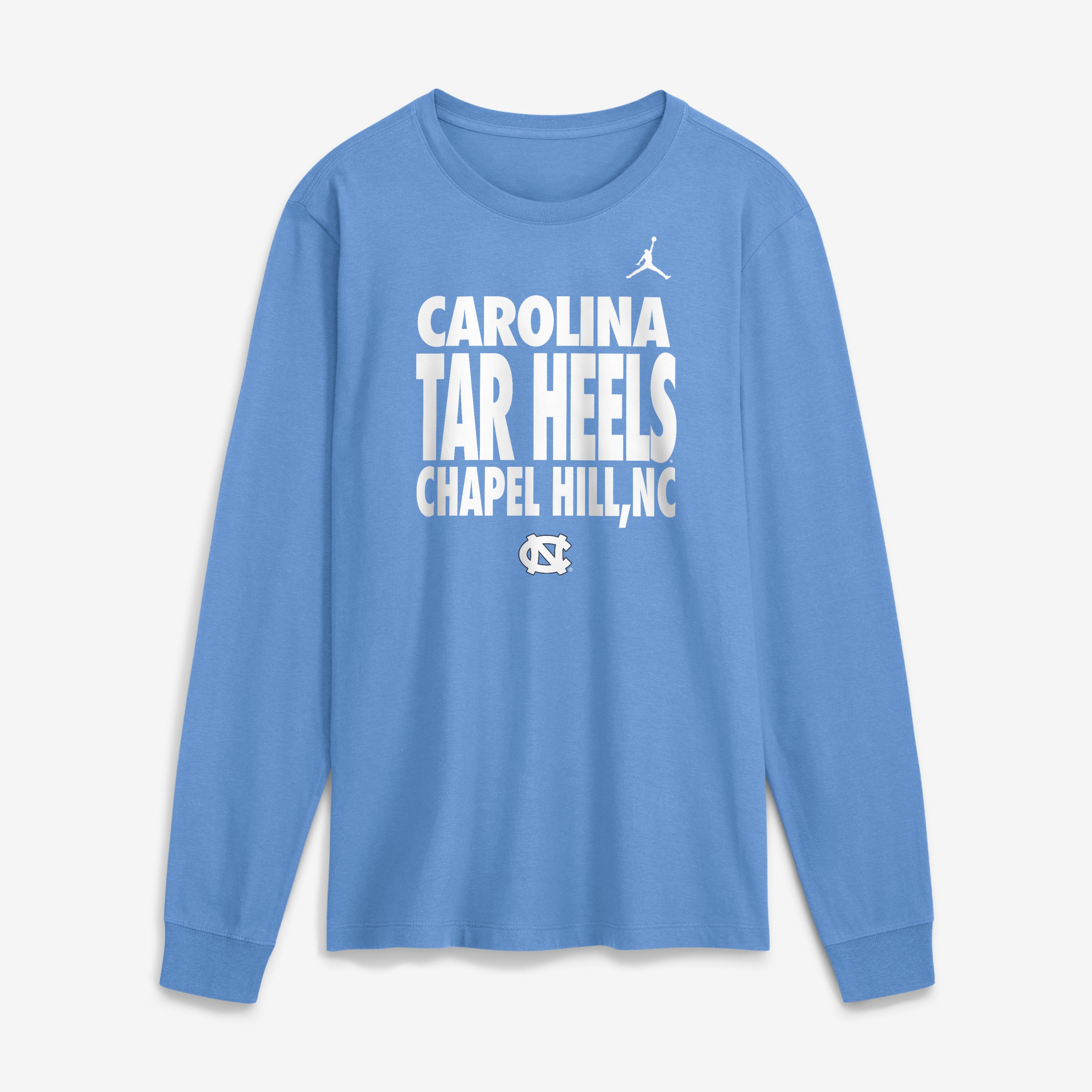 Men's Jordan Brand Carolina Blue North Tar Heels 2026 Sideline Slogan Dri-FIT Long Sleeve T-Shirt