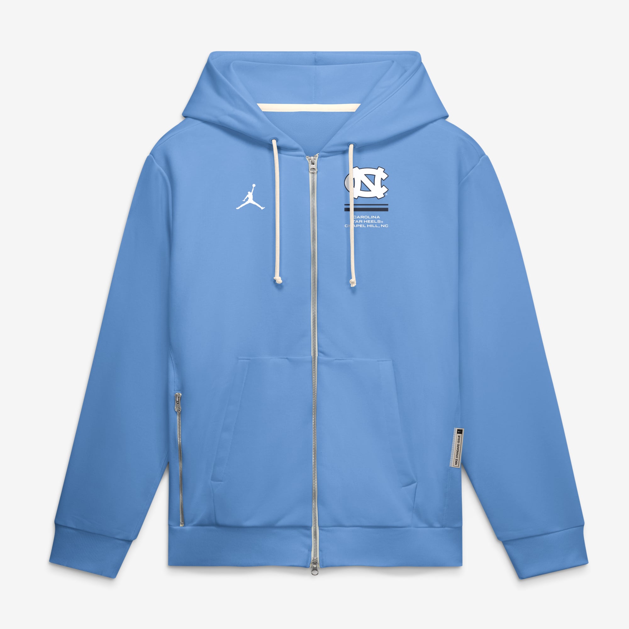 Sweat à capuche zippé Jordan Brand Carolina Blue North Tar Heels 2026 Sideline Standard Issue Dri-FIT pour homme