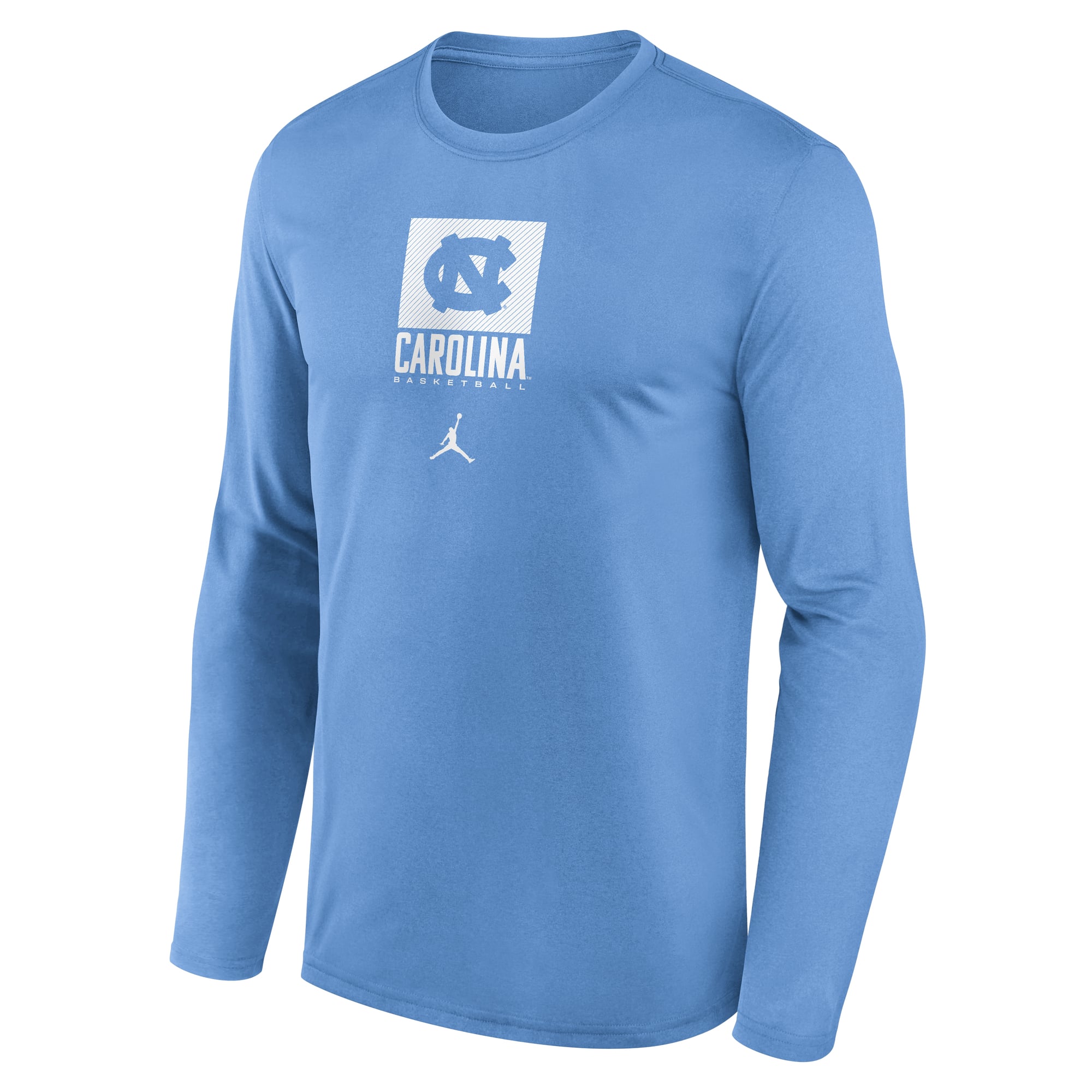 T-shirt à manches longues Jordan Brand Carolina Blue North Tar Heels Courtside Legend Dri-FIT pour homme