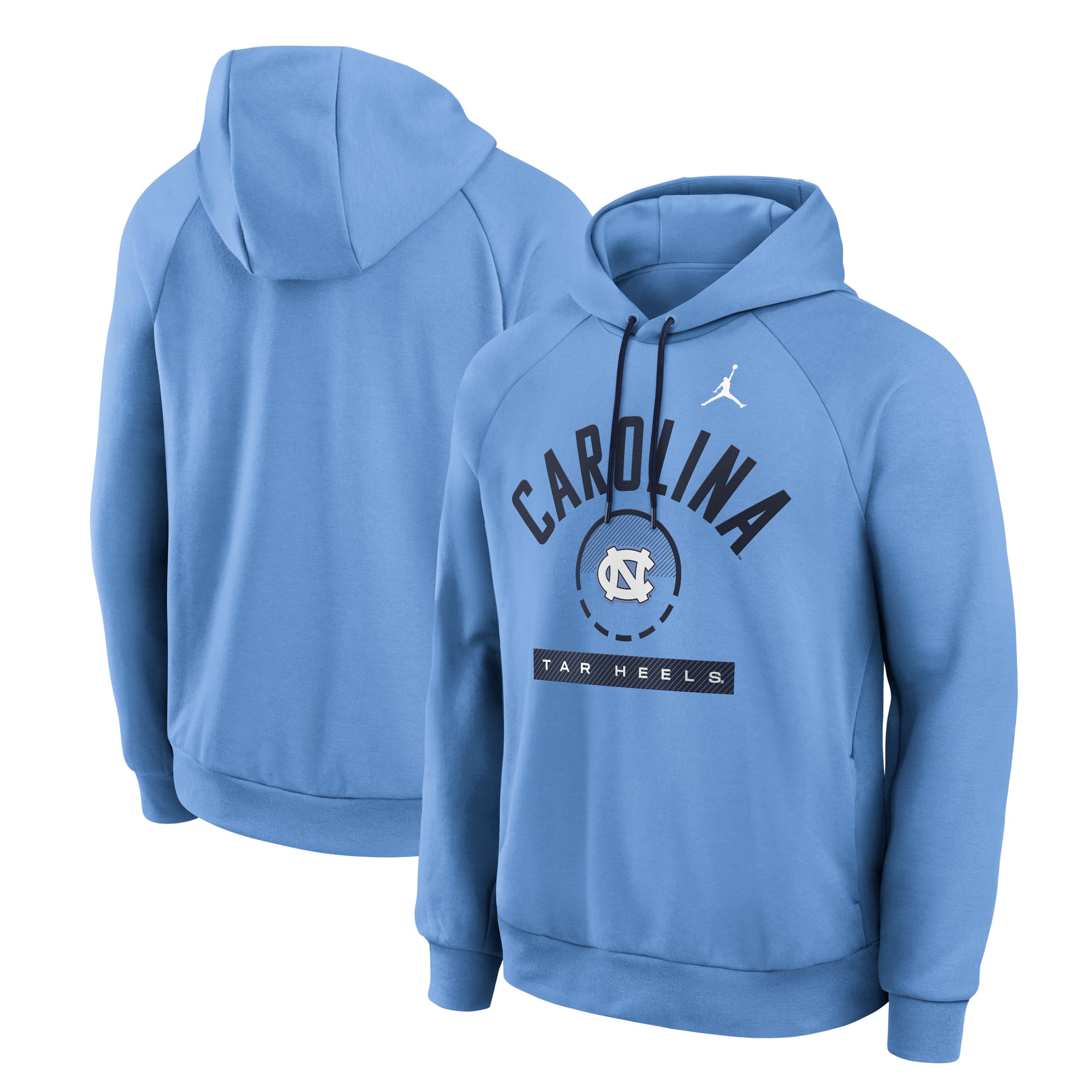 Men's Jordan Brand Gray North Carolina Tar Heels Courtside Practice Dri-FIT Raglan Fleece Hoodie