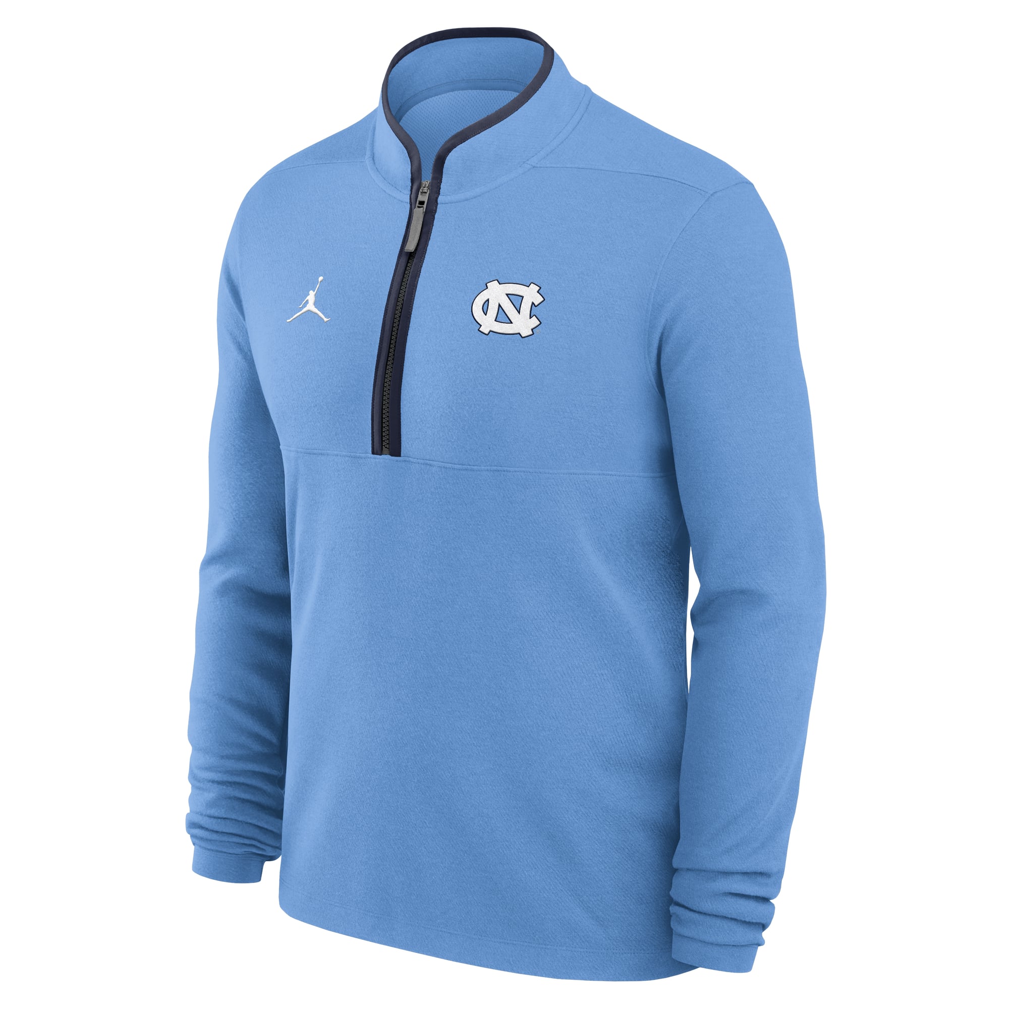 Pull Jordan Brand Carolina Blue pour homme des Tar Heels de Caroline du Nord Courtside Victory Dri-FIT à demi-zip