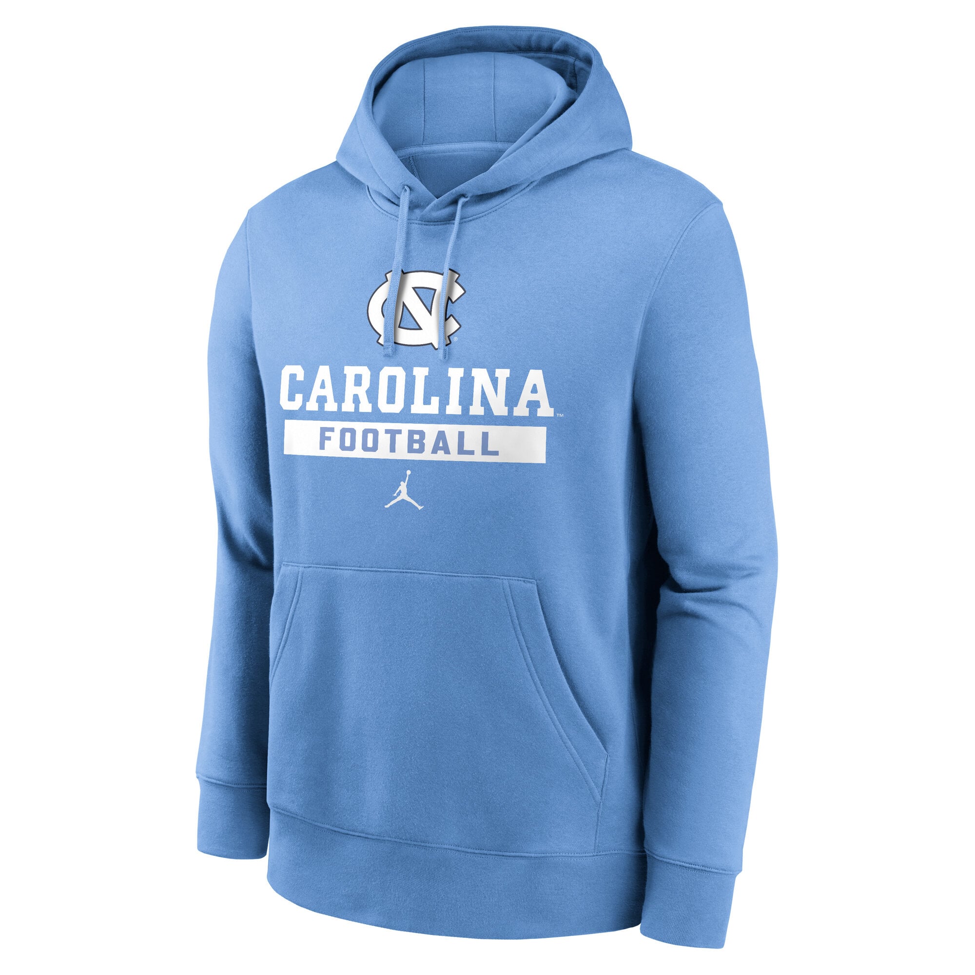 Sweat à capuche en polaire Jordan Brand bleu Caroline, North Carolina Tar Heels Football Stack Club, pour homme