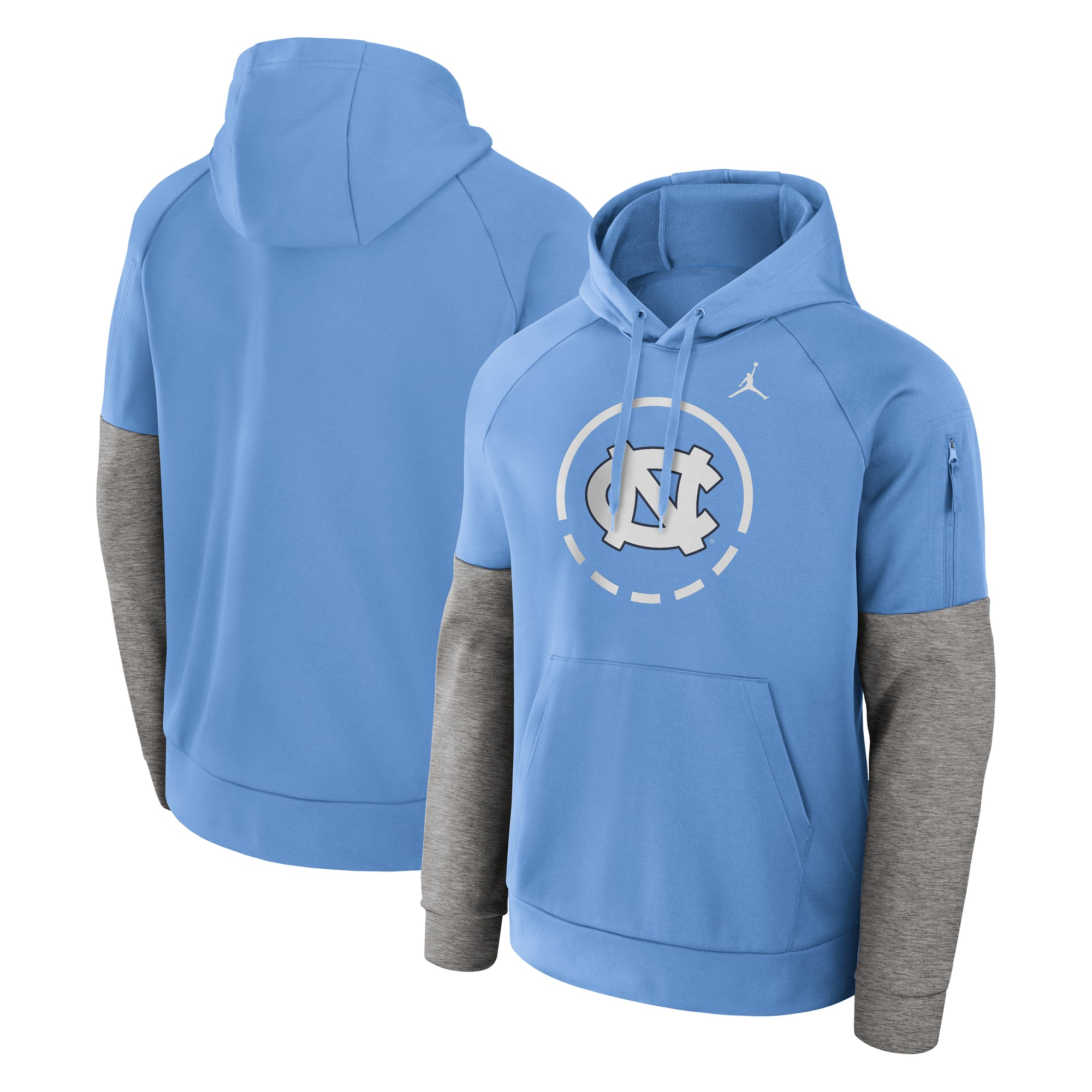 Sweat à capuche raglan en polaire Therma-FIT bleu Caroline des North Carolina Tar Heels de Jordan Brand pour homme