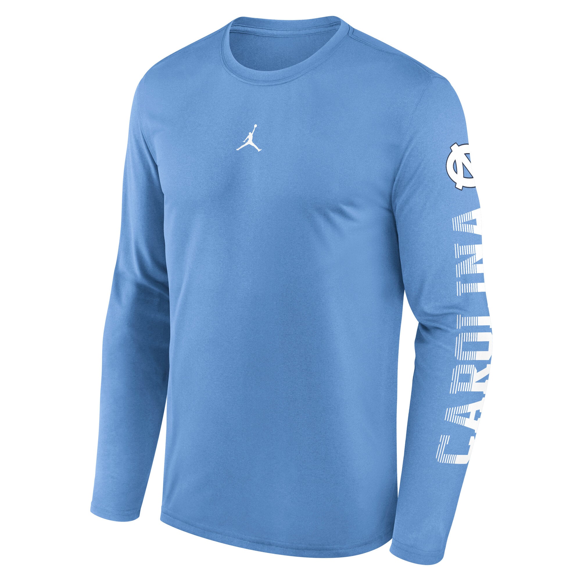 T-shirt à manches longues Jordan Brand Carolina Blue North Tar Heels Primetime Logo Sleeve Legend Dri-FIT pour homme