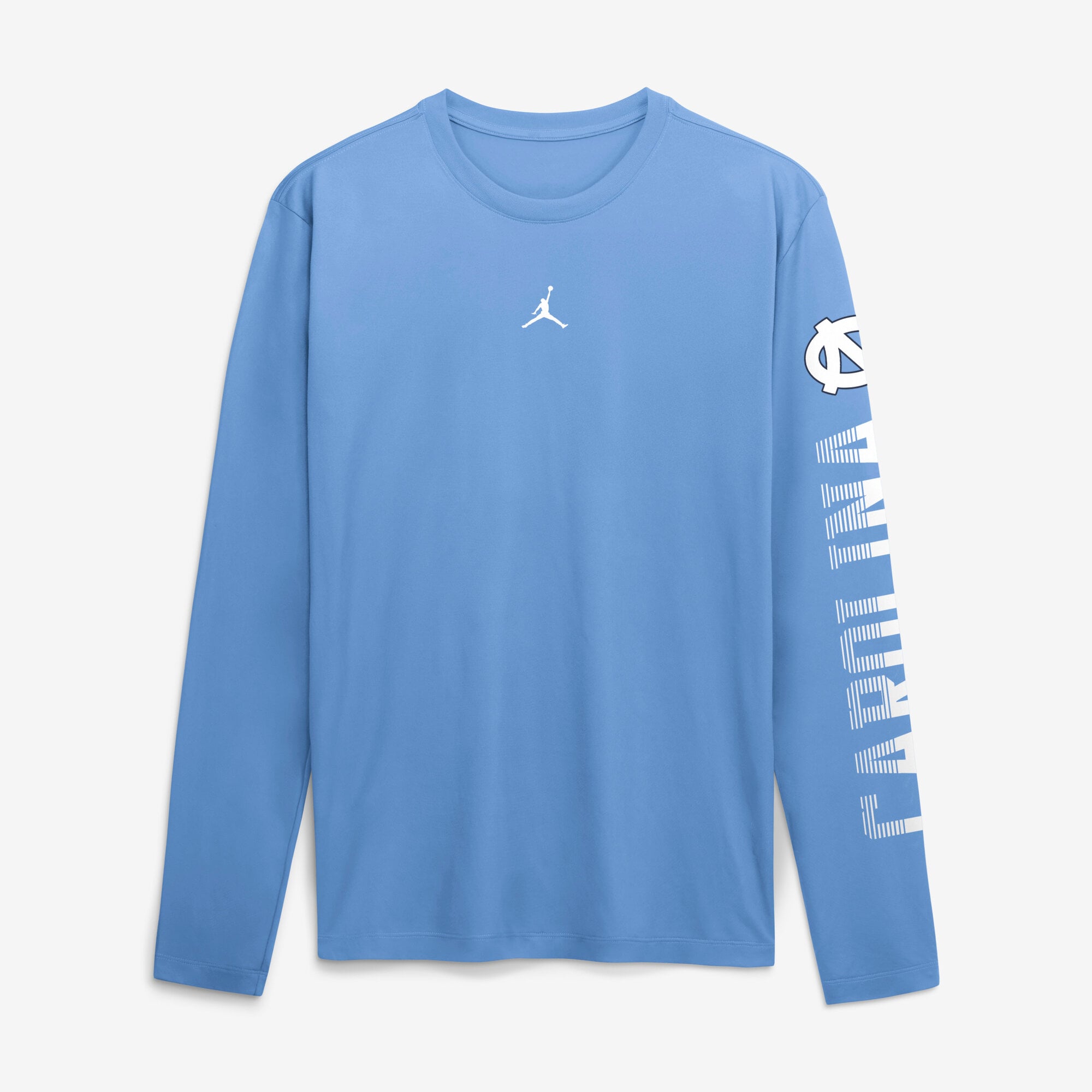 T-shirt à manches longues Jordan Brand Carolina Blue North Tar Heels Primetime Logo Sleeve Legend Dri-FIT pour homme