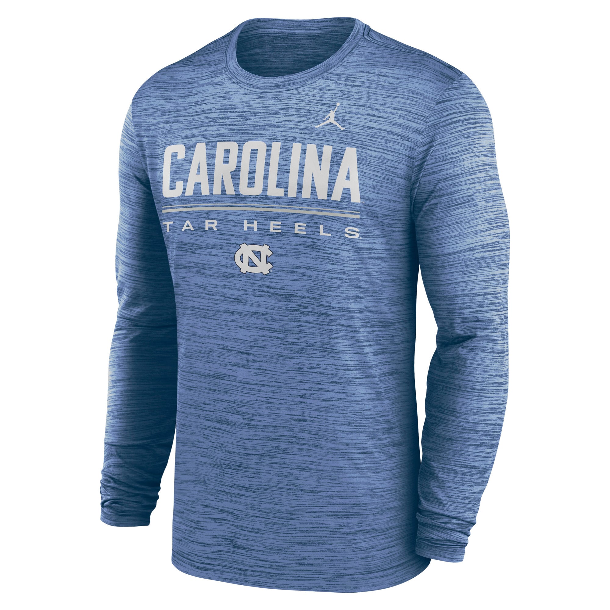 T-shirt à manches longues Jordan Brand Carolina Blue North Tar Heels Sideline Velocity Dri-FIT pour homme