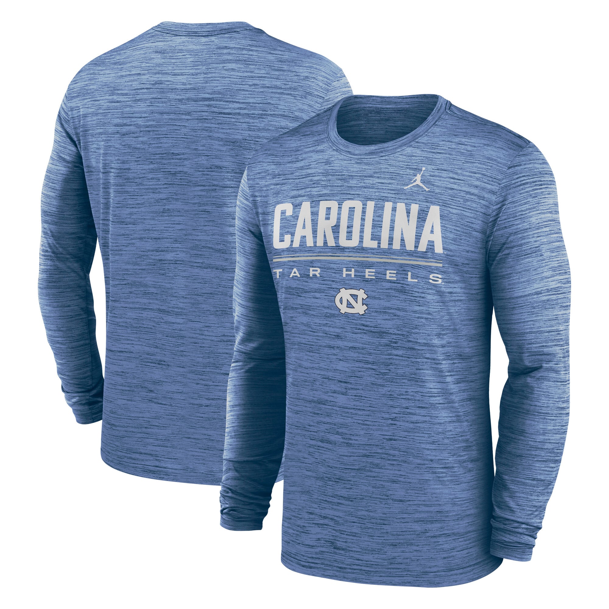 T-shirt à manches longues Jordan Brand Carolina Blue North Tar Heels Sideline Velocity Dri-FIT pour homme