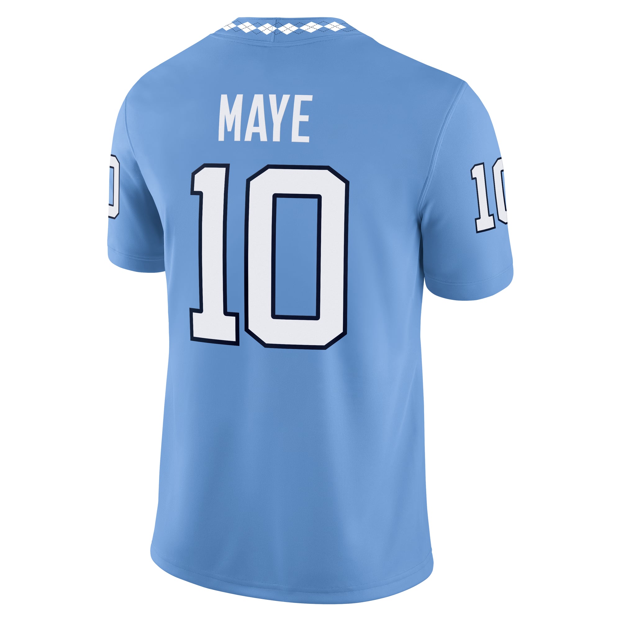 Maillot Jordan Brand Drake Maye Carolina Blue pour homme, match à domicile des anciens Tar Heels de Caroline du Nord