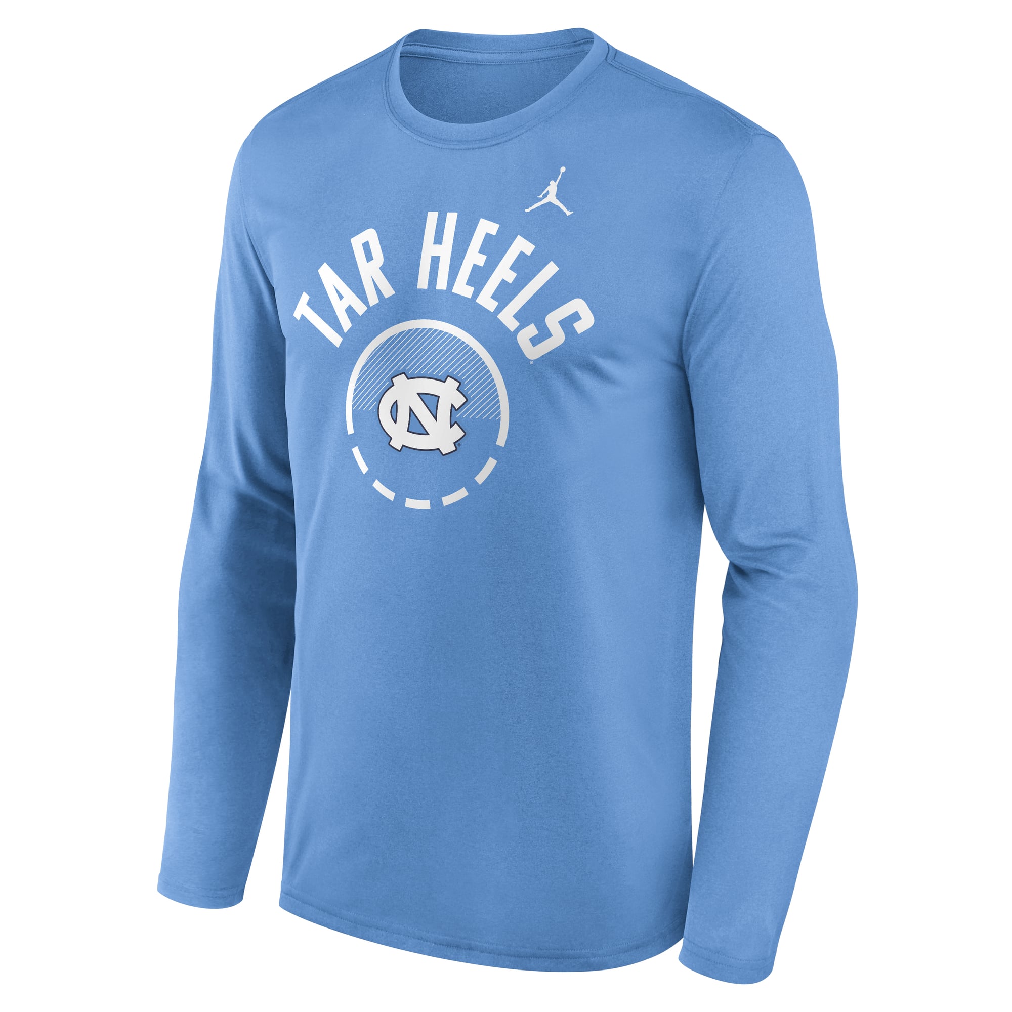 T-shirt à manches longues Jordan Brand bleu clair pour homme, North Carolina Tar Heels 2026 Courtside Basketball Shootaround Legend Dri-FIT