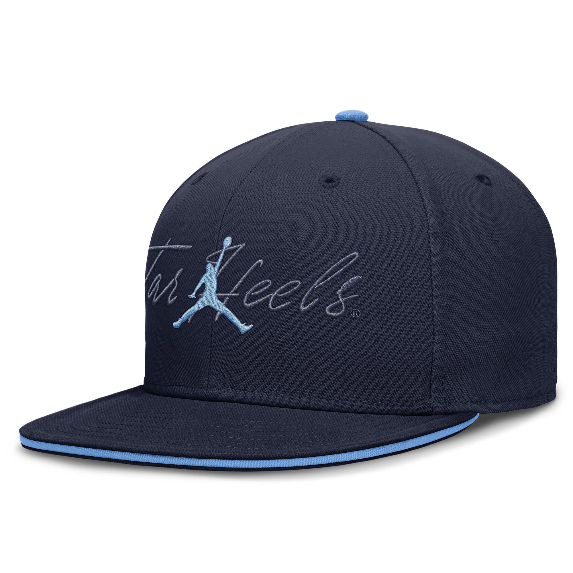 Casquette ajustée Jordan Brand bleu marine North Carolina Tar Heels Dri-FIT Primetime Script pour homme
