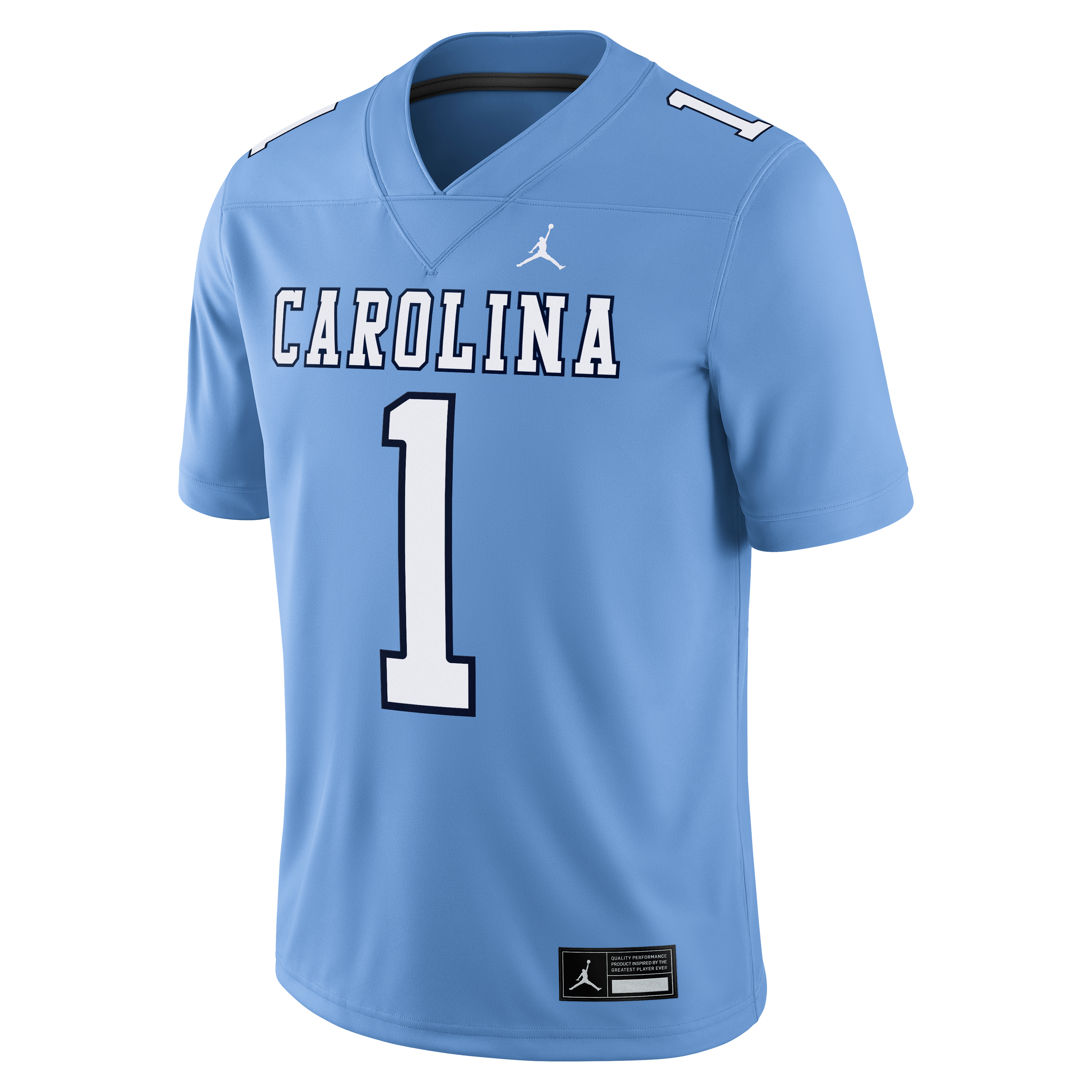 Maillot de football américain alternatif Jordan Brand n° 1 bleu Caroline des Tar Heels du Nord pour homme