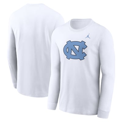 North Carolina Tar Heels Jordan Brand Primary Logo Long Sleeve T-Shirt - White