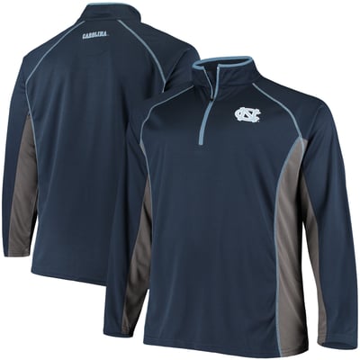 North Carolina Tar Heels Big & Tall Raglan Quarter-Zip Jacket - Navy/Charcoal