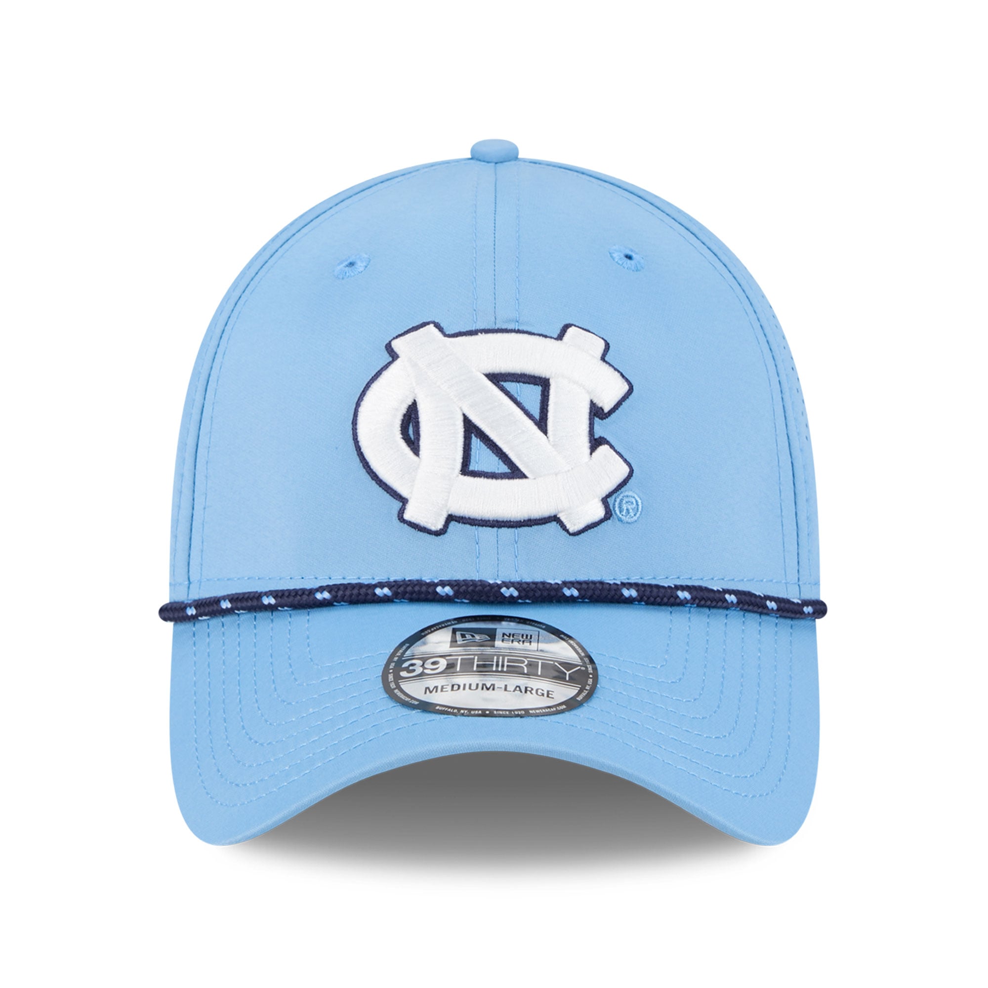 Casquette extensible New Era 39THIRTY Performance Rope, bleu Caroline, pour homme, North Carolina Tar Heels.