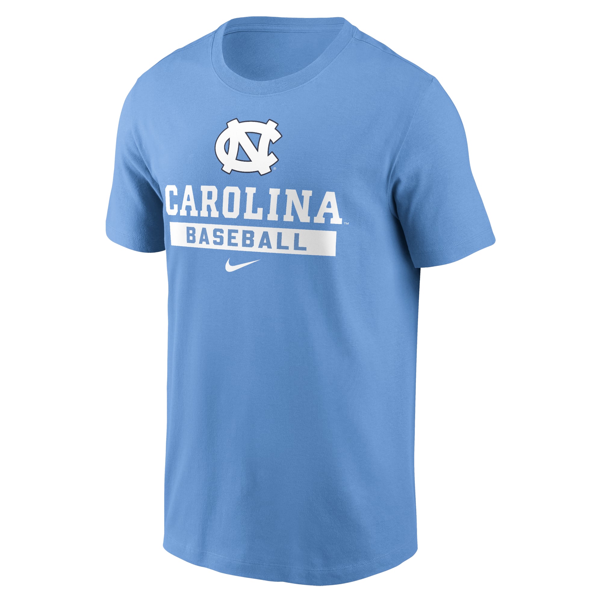 T-shirt de baseball Nike Carolina Blue pour homme, North Tar Heels