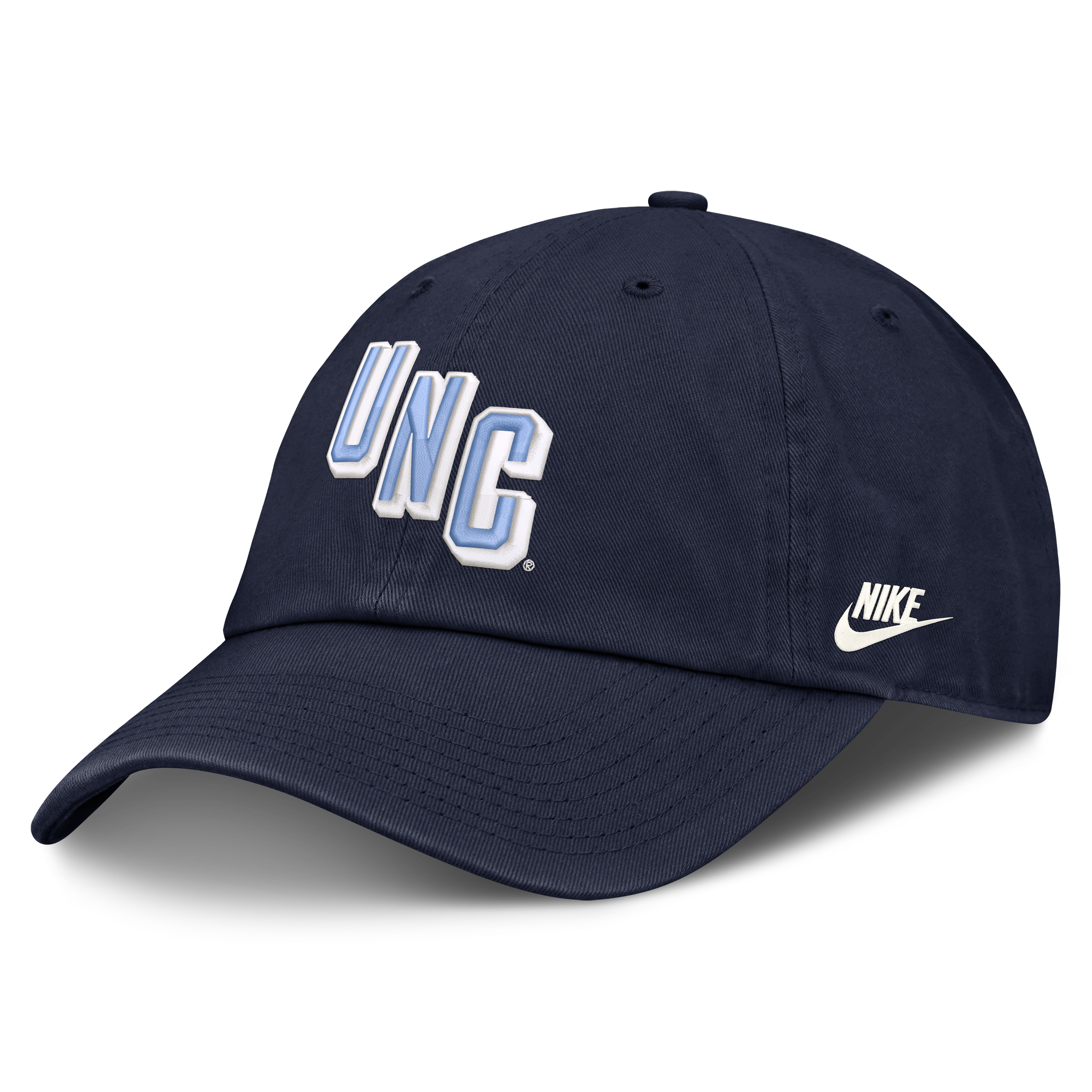 Casquette ajustable Nike bleu marine pour homme, modèle North Carolina Tar Heels Legacy Letter & Mascot Club