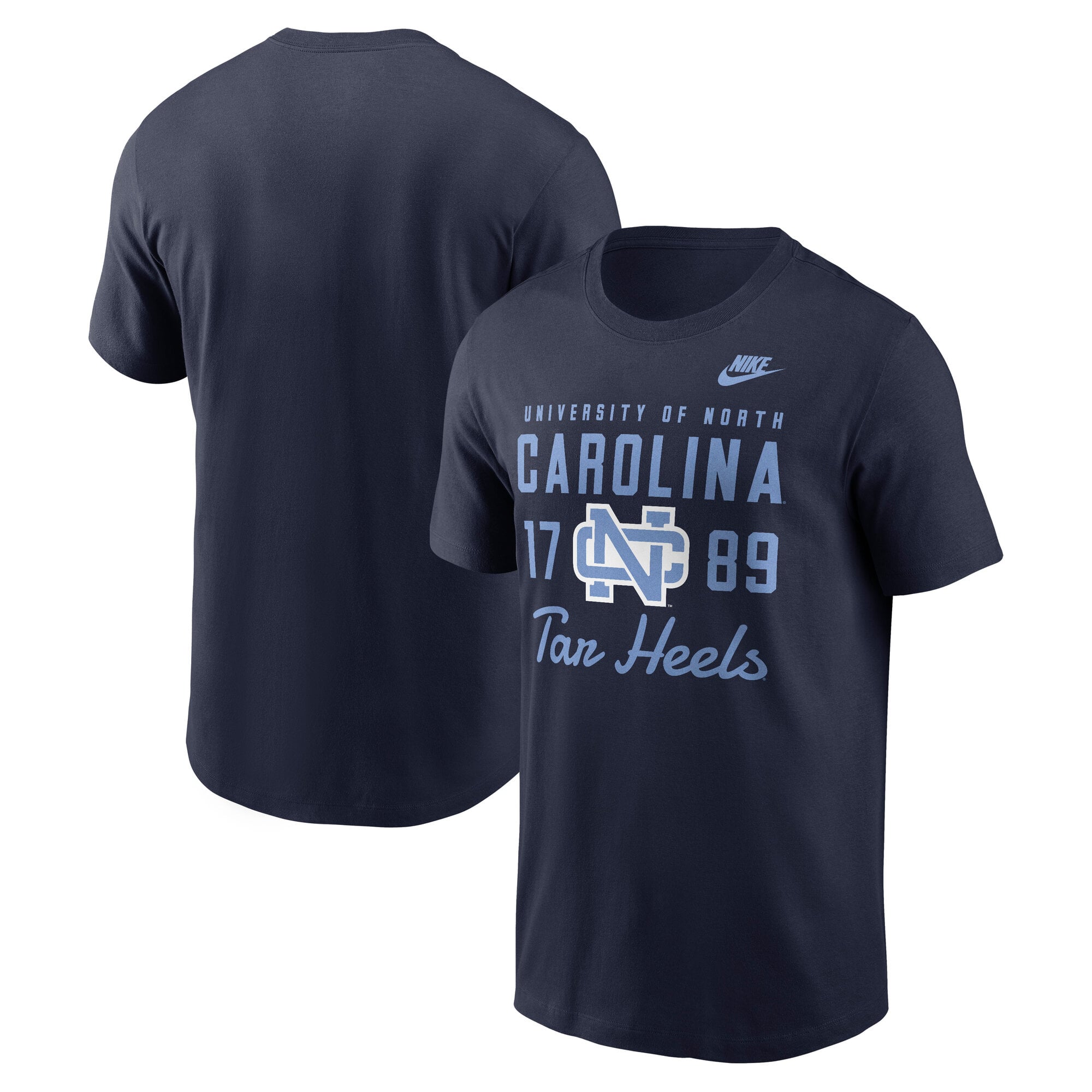 Men's Nike  Navy North Carolina Tar Heels Legacy Stacked Established T-Shirt