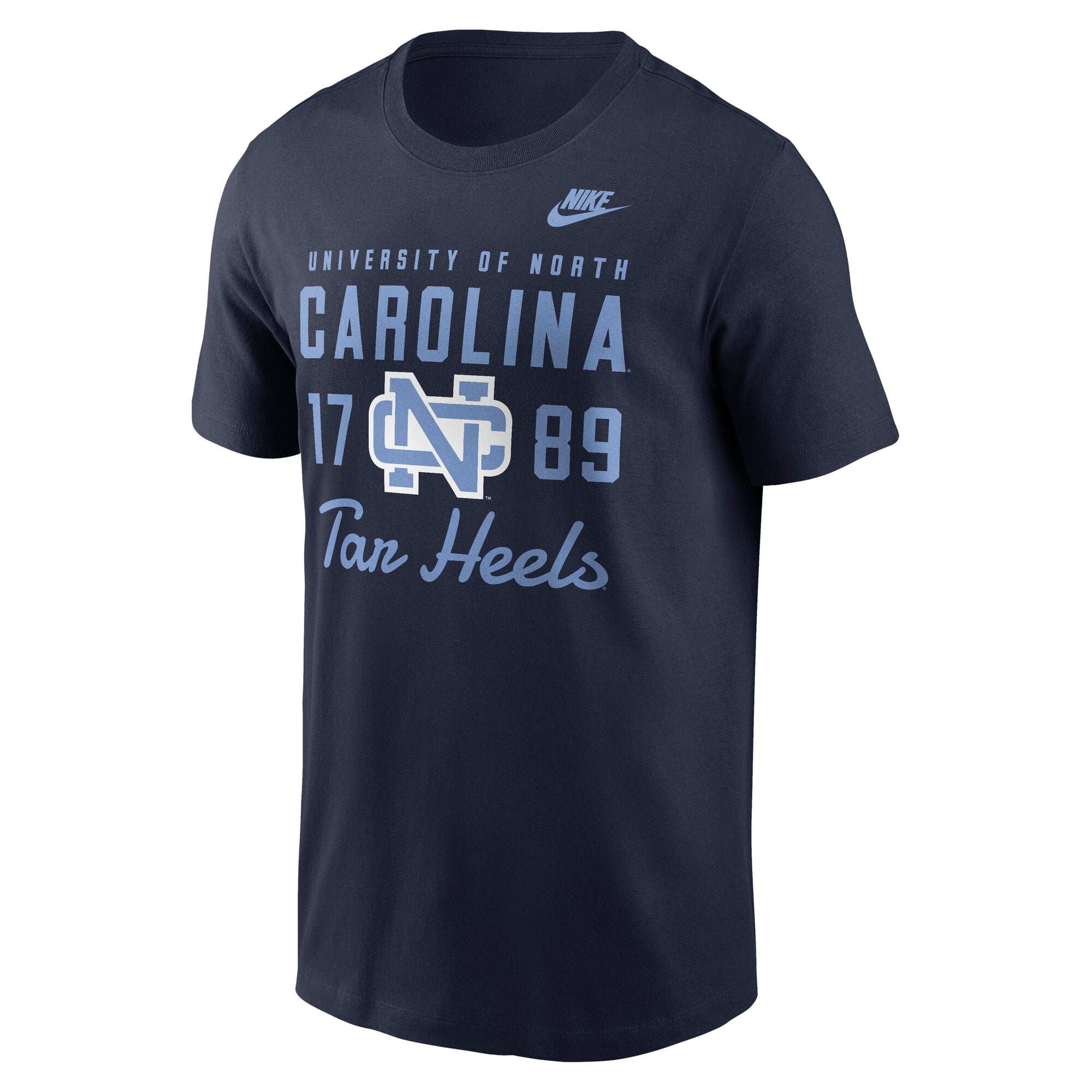Men's Nike  Navy North Carolina Tar Heels Legacy Stacked Established T-Shirt