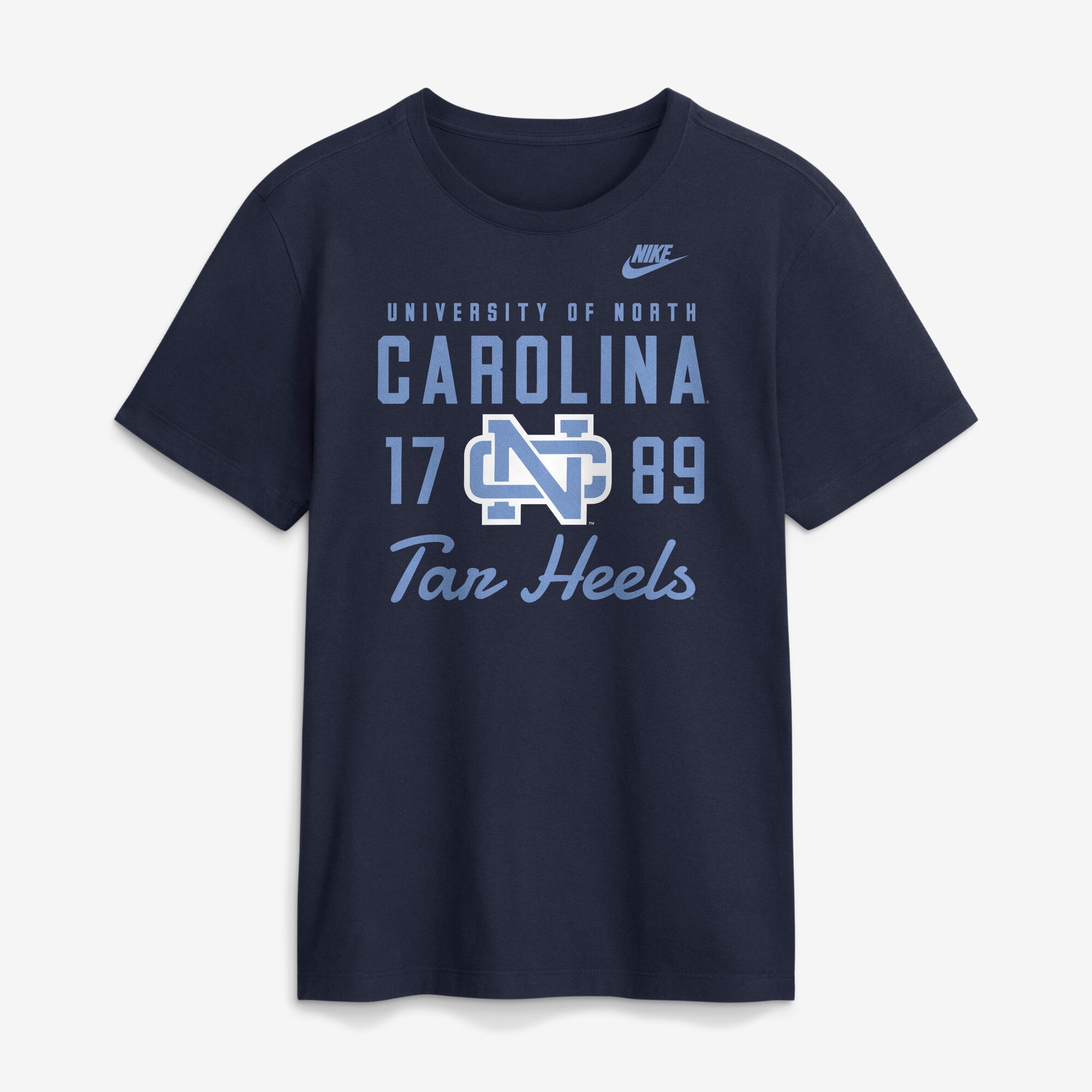 Men's Nike Navy North Carolina Tar Heels Legacy Stacked Established T-Shirt