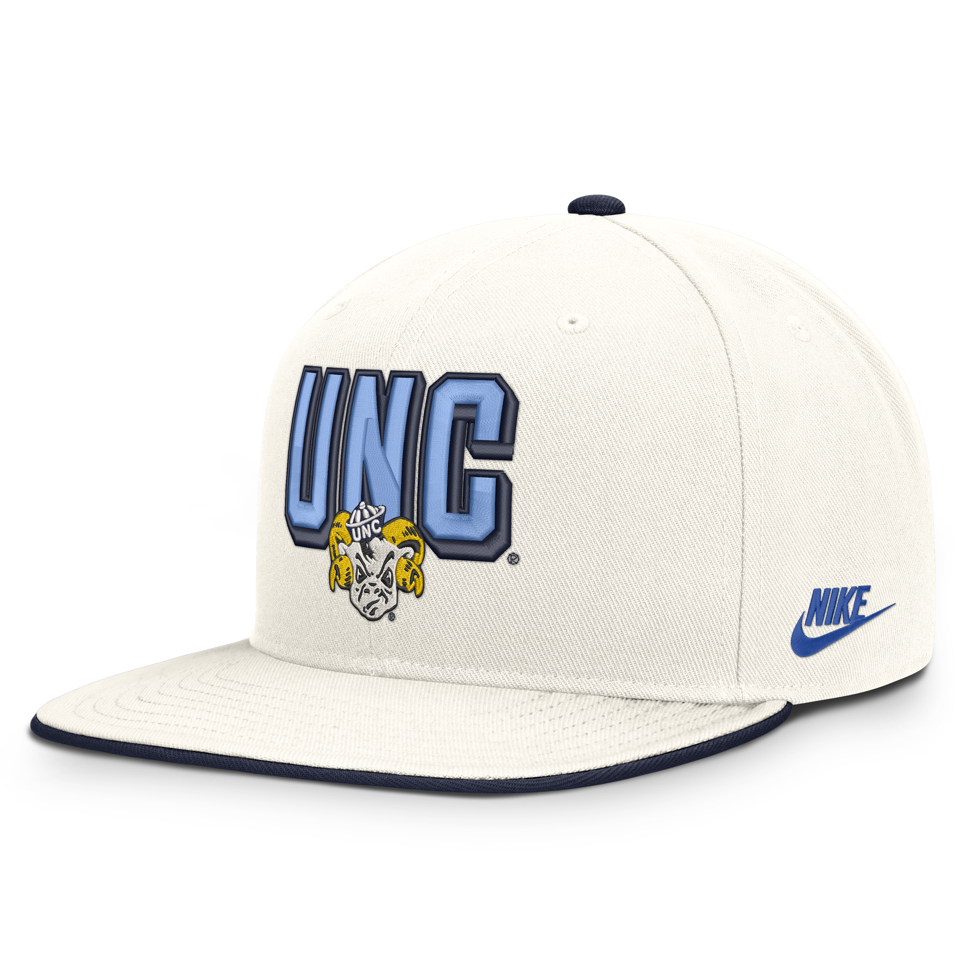 Casquette snapback Nike Pro blanche pour homme, modèle North Carolina Tar Heels Legacy Letter & Mascot.