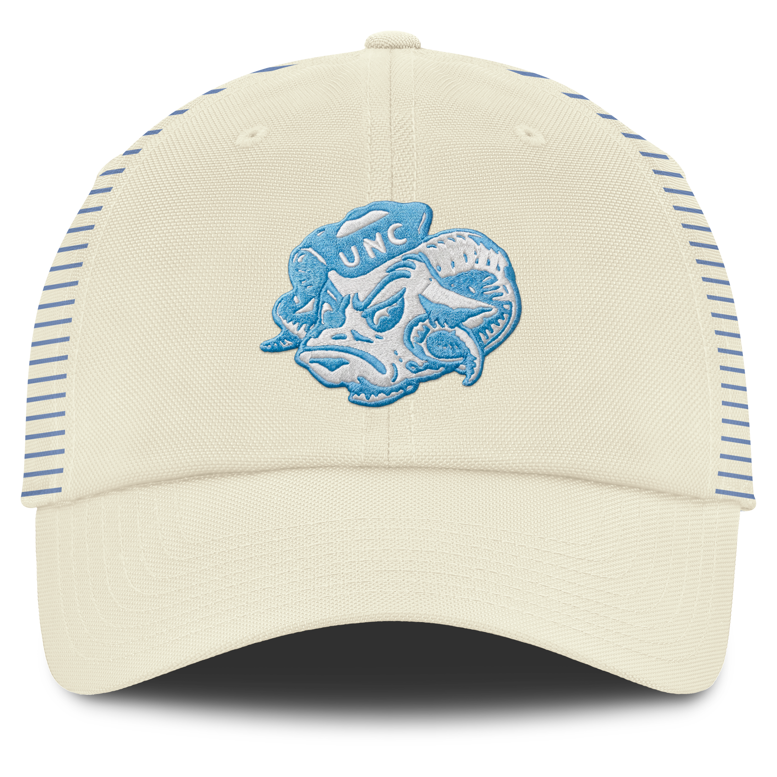 Casquette Nike blanche pour homme, logo Vault des Tar Heels de Caroline du Nord, rayée, style club, technologie Dri-FIT, ajustable