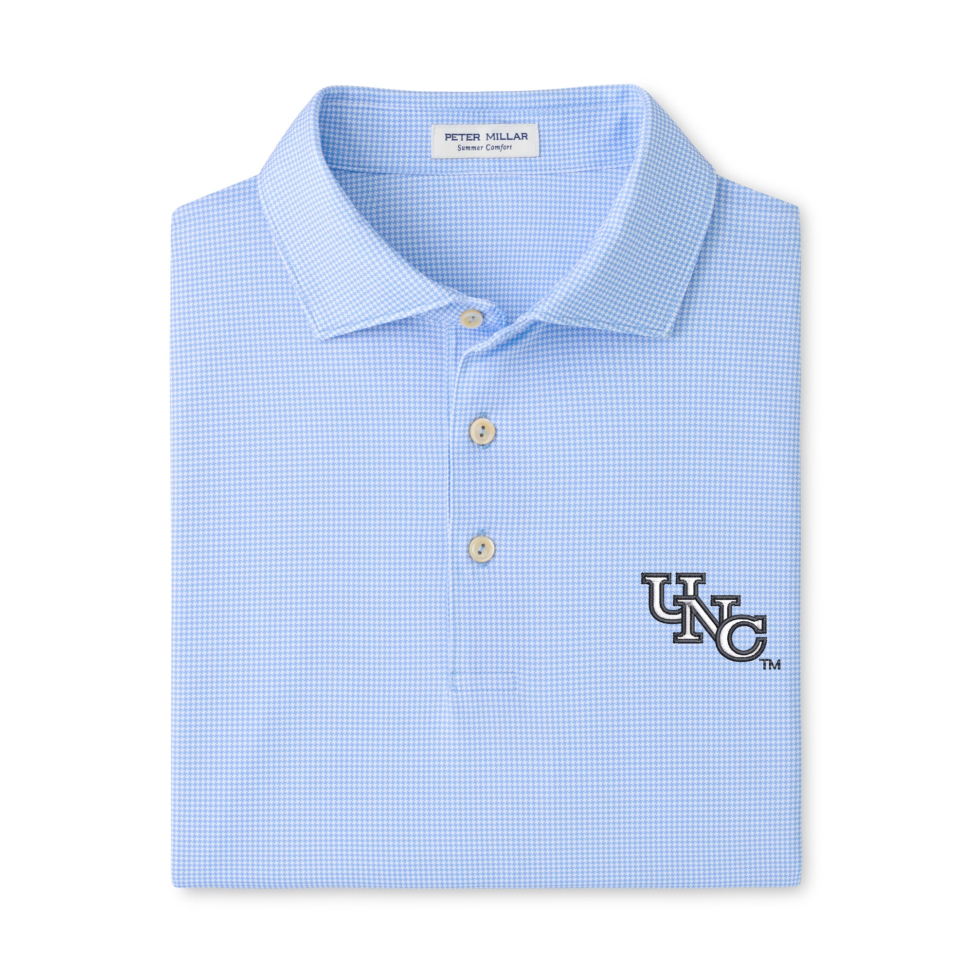 Polo Peter Millar pour homme, bleu Caroline, North Carolina Tar Heels, bordure, performance.
