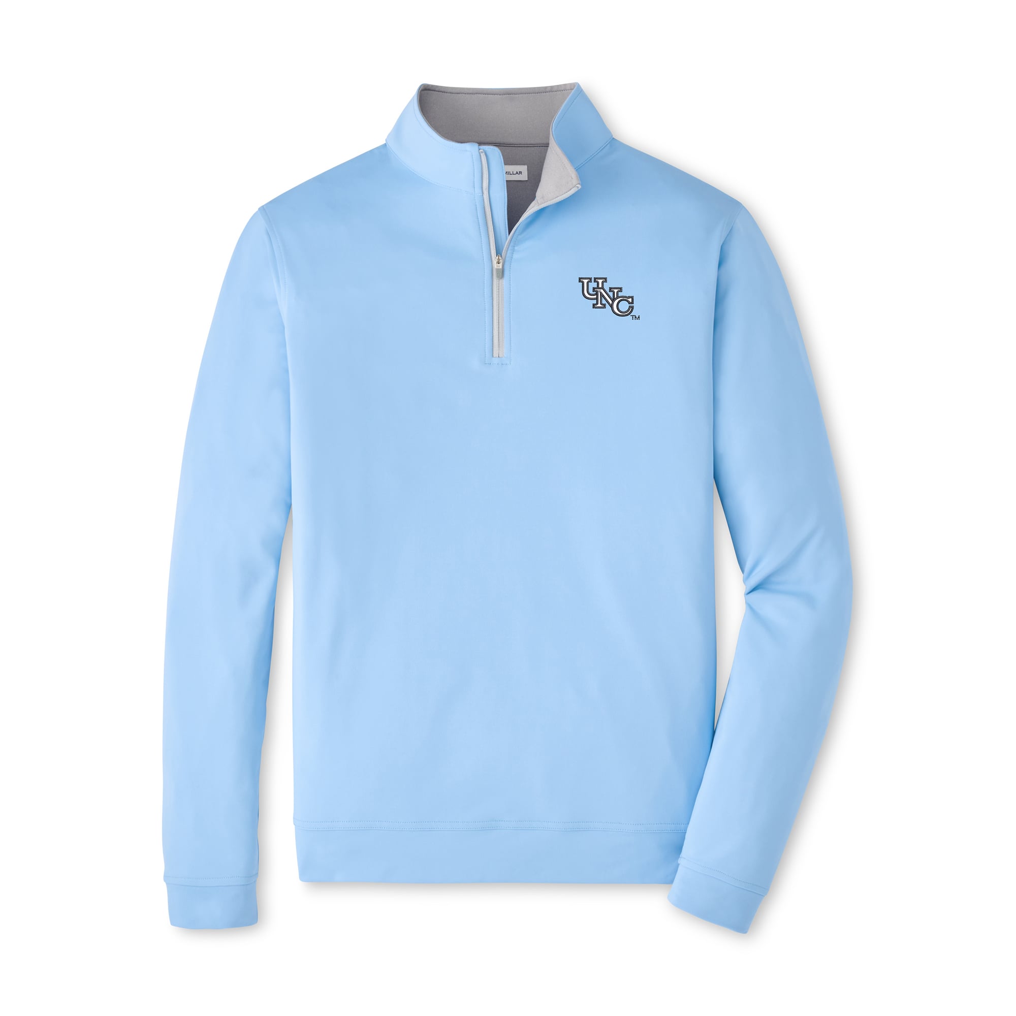 Pull-over à col zippé Peter Millar pour homme, bleu Caroline, North Carolina Tar Heels Perth Performance