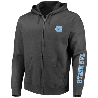 North Carolina Tar Heels Profile Big & Tall Full-Zip Hoodie - Heather Charcoal