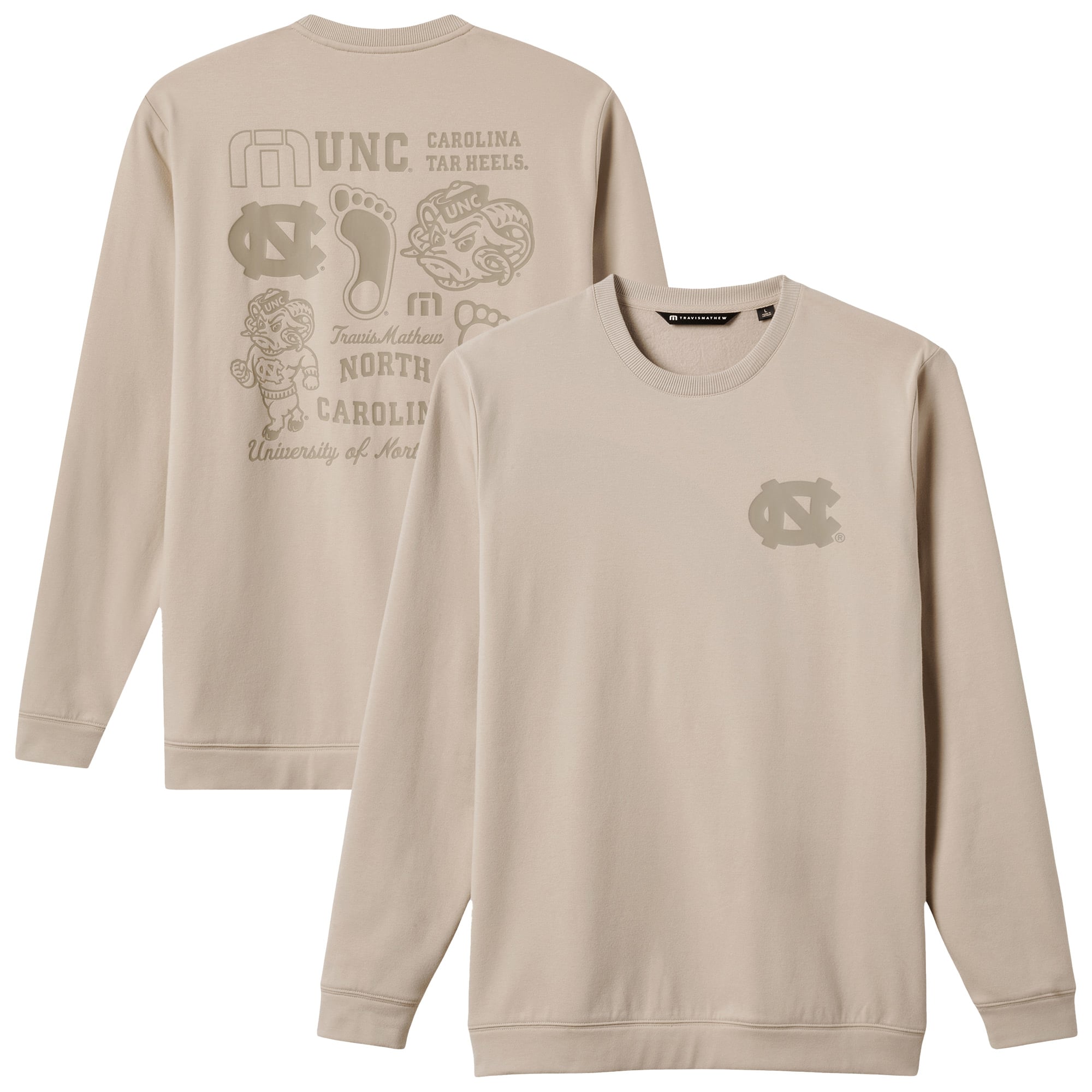 Sweat-shirt en polaire tri-blend beige TravisMathew North Carolina Tar Heels Campus Hero pour homme
