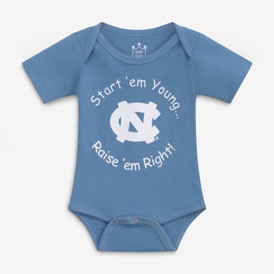 North Carolina Tar Heels Little King Newborn & Infant Start 'Em Young Bodysuit - Carolina Blue