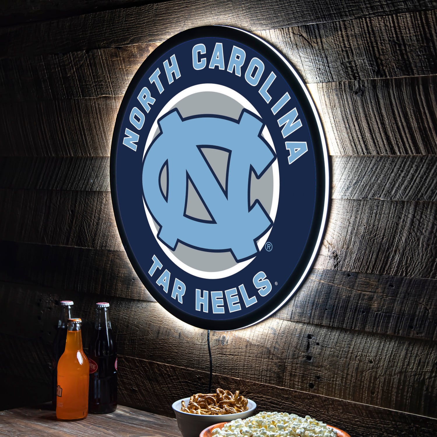 Tar Heels Racks North Carolina Tar Heels LED XL Round Wall Décor