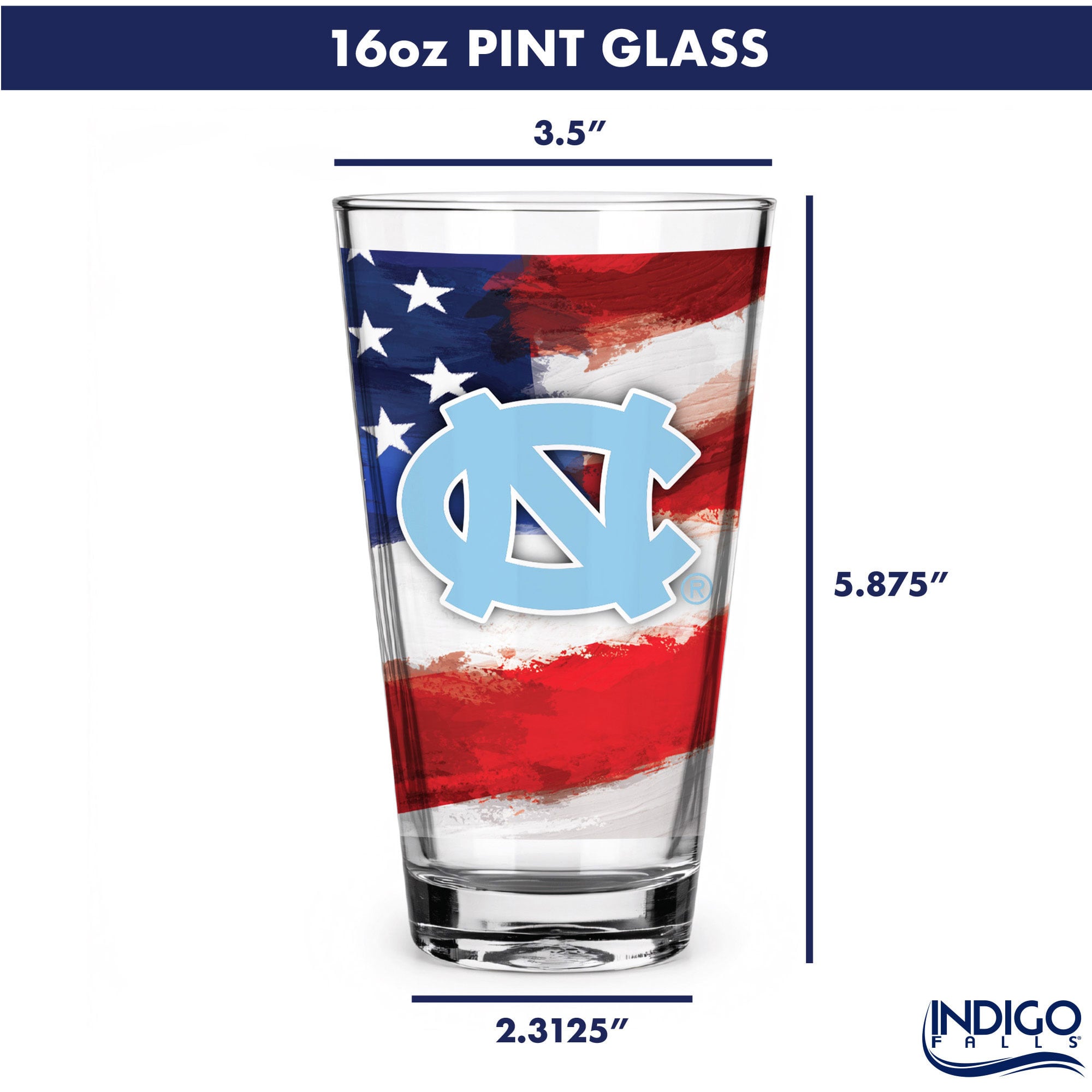 North Carolina Tar Heels Two-Pack 16oz. Americana Pint Glass Set