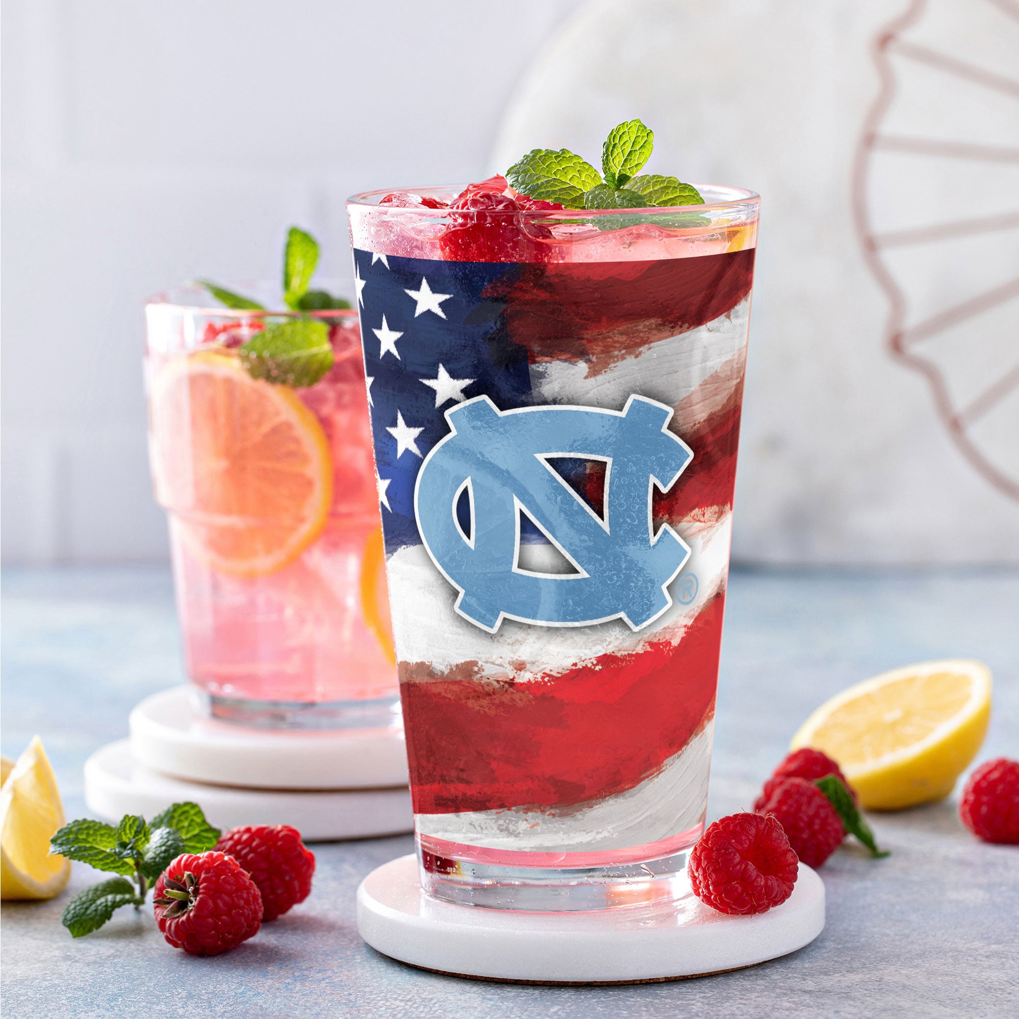 North Carolina Tar Heels Two-Pack 16oz. Americana Pint Glass Set