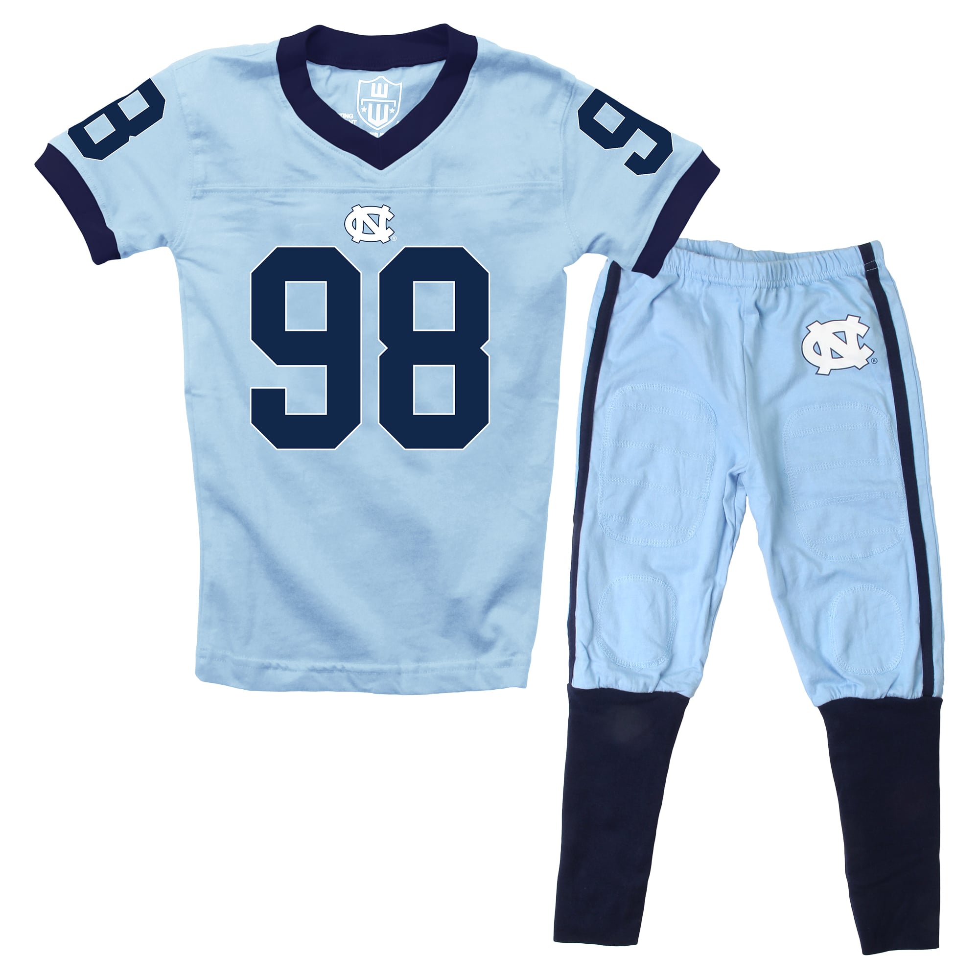 Preschool Wes & Willy Carolina Blue North Tar Heels V-Neck Pajama Set