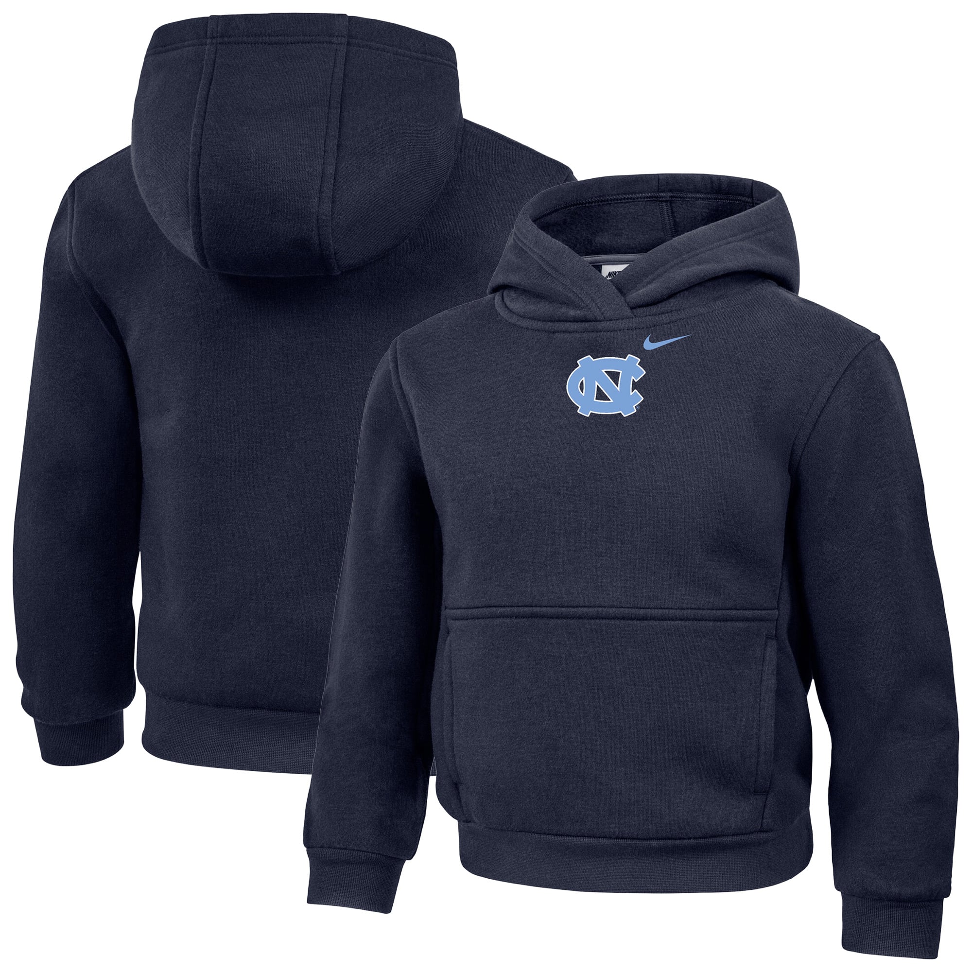 Sweat à capuche Nike Core bleu marine pour tout-petit, motif Tar Heels de Caroline du Nord
