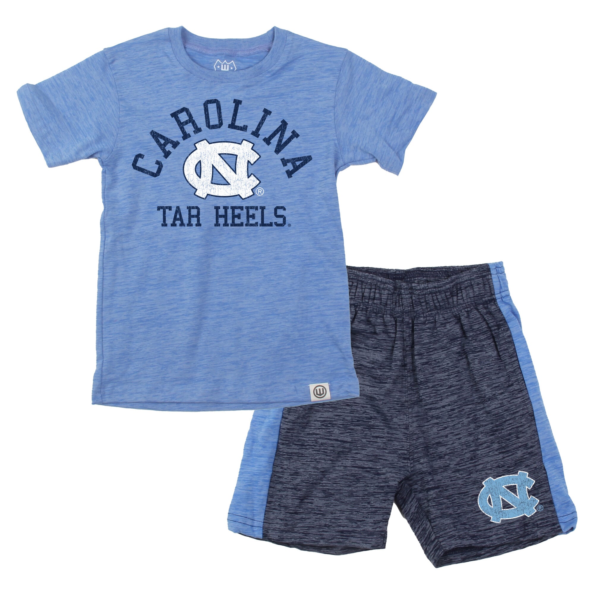 Toddler Wes & Willy  Carolina Blue North Tar Heels Cloudy Yarn T-Shirt and Shorts Set