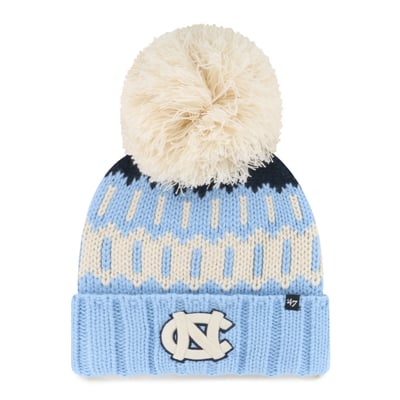 North Carolina Tar Heels '47 Unisex Seasonal Chainstitch Knit Hat with Pom - Carolina Blue