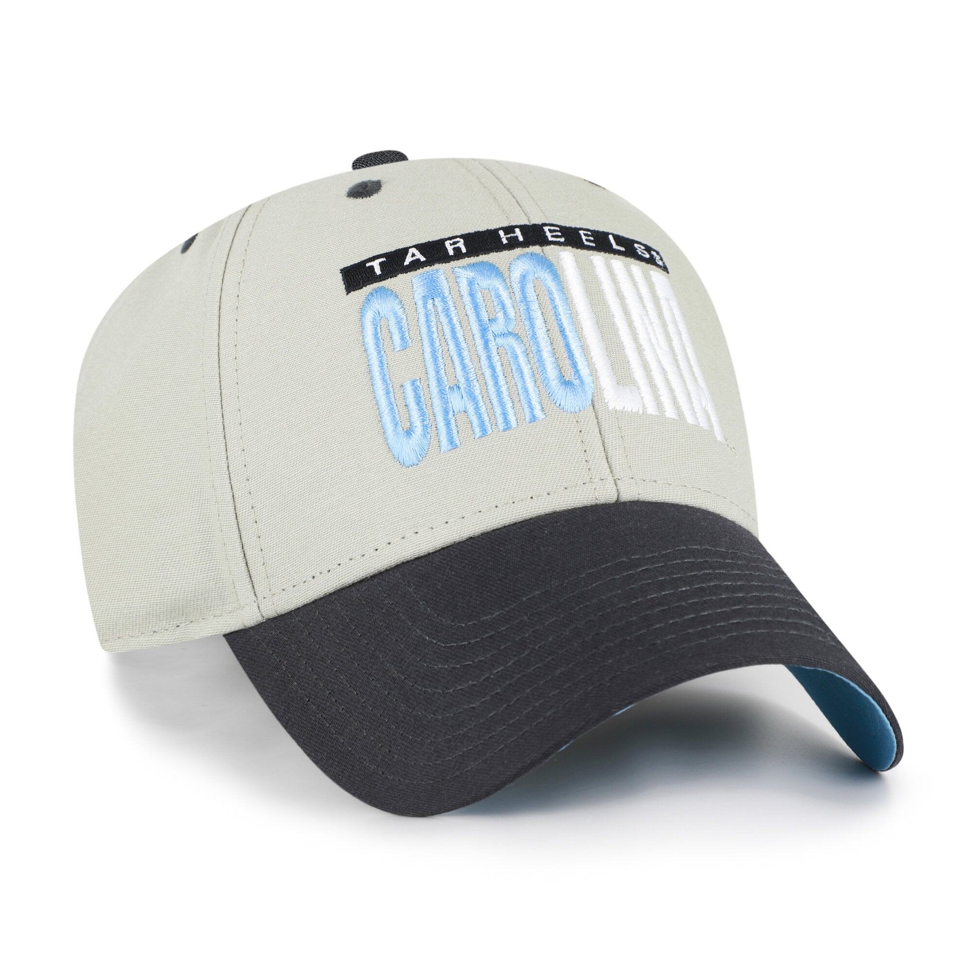 Unisex '47 Gray/Black North Carolina Tar Heels Half Block Text MVP Adjustable Hat