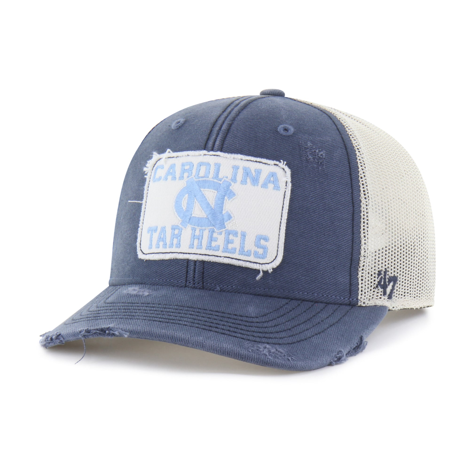 Casquette trucker unisexe '47 Navy North Carolina Tar Heels Egremont bien usée et ajustable