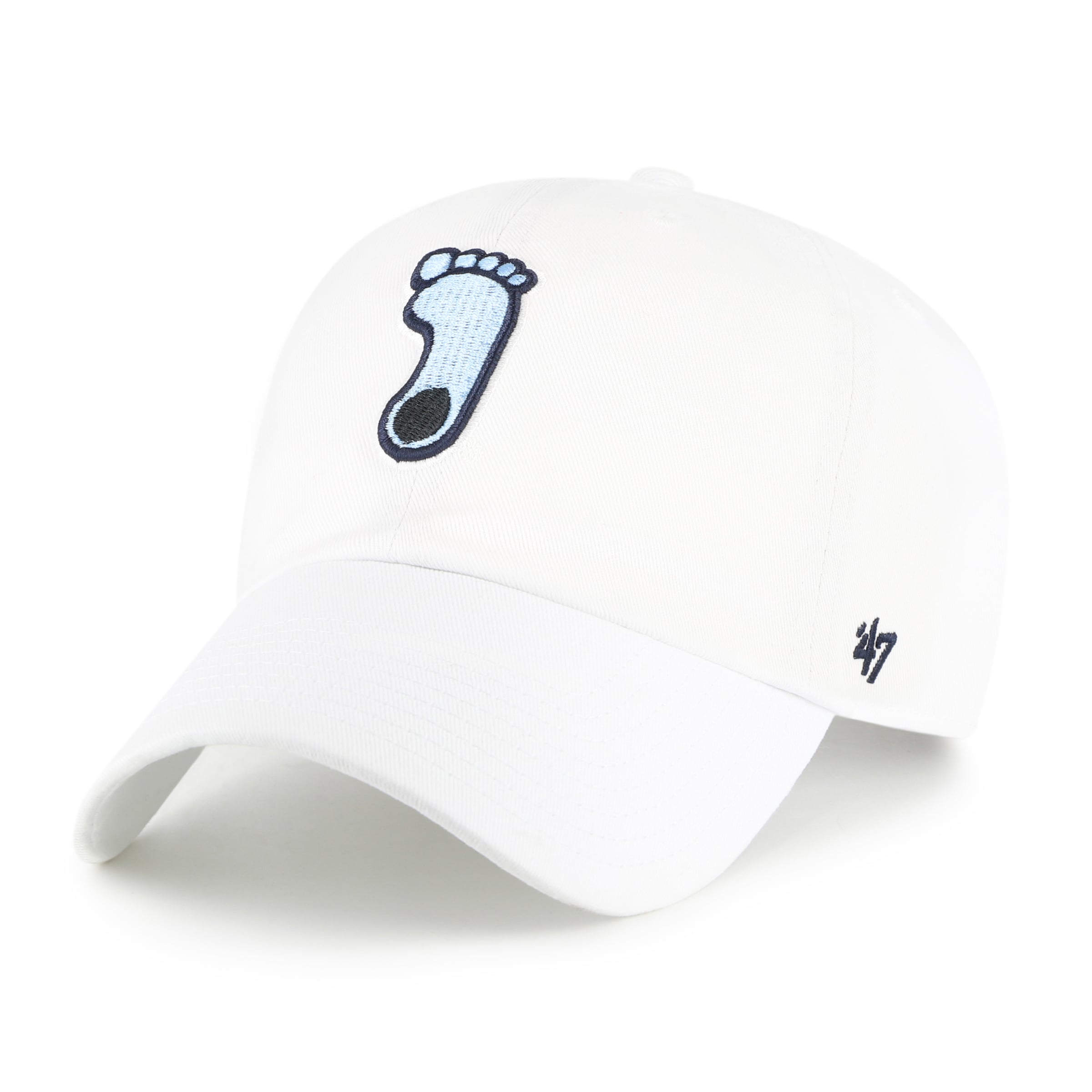Unisex '47  White North Carolina Tar Heels Mascot Clean Up Adjustable Hat