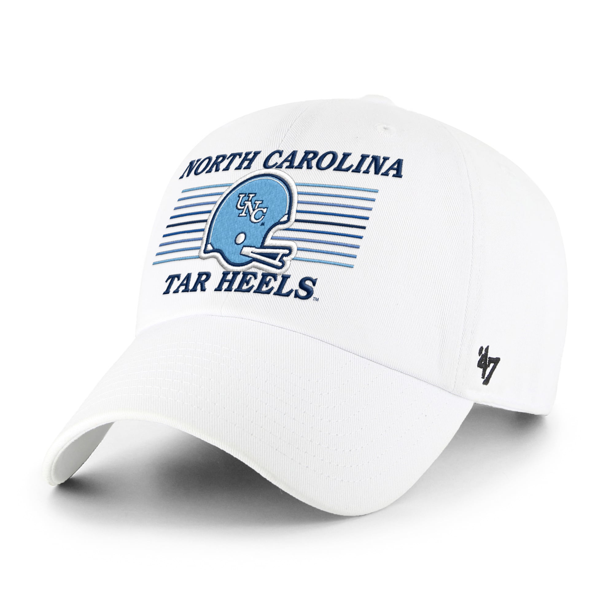 Unisex '47 White North Carolina Tar Heels Vault Striped Clean Up Adjustable Hat