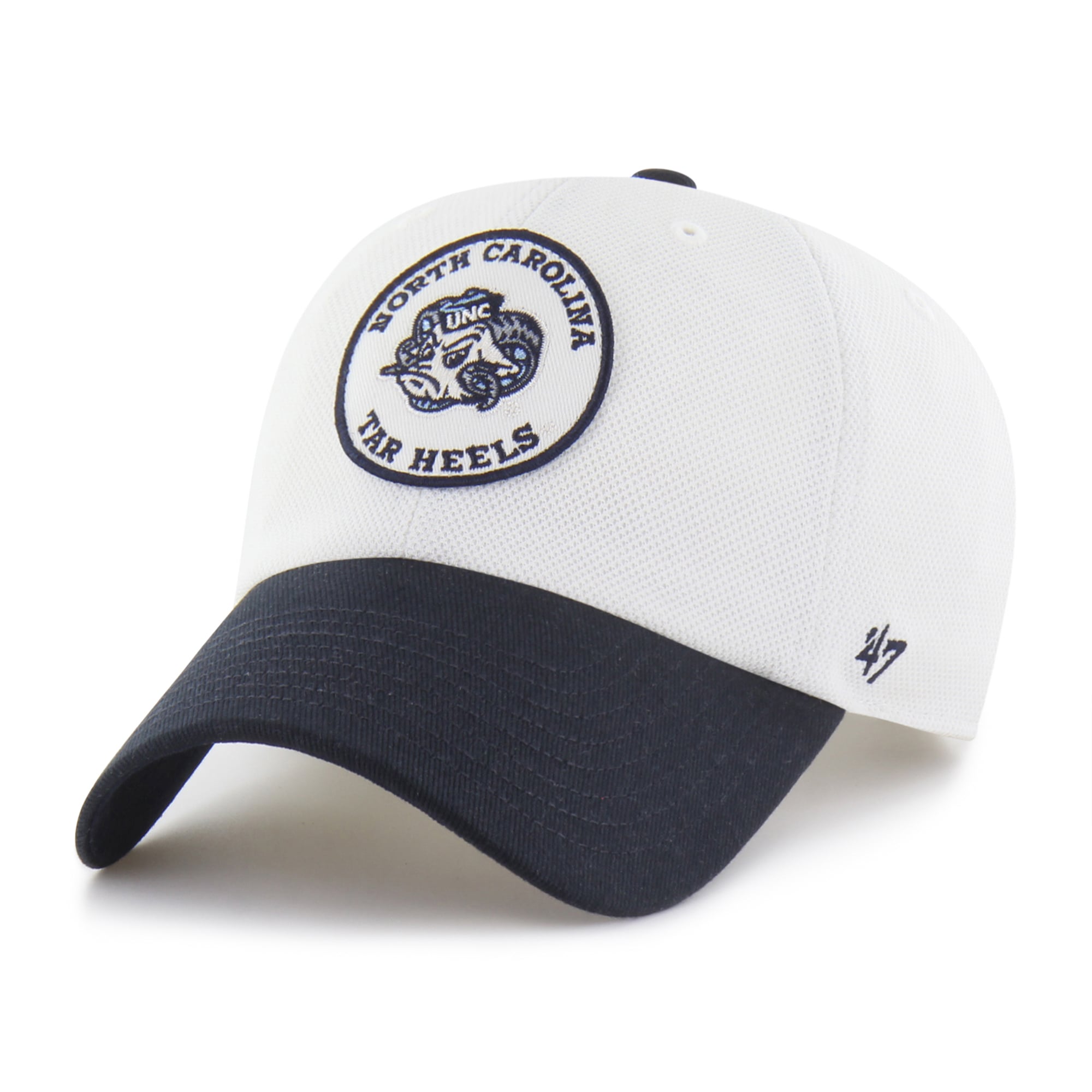 Unisex '47 White/Navy North Carolina Tar Heels Pique Patch Clean Up Adjustable Hat