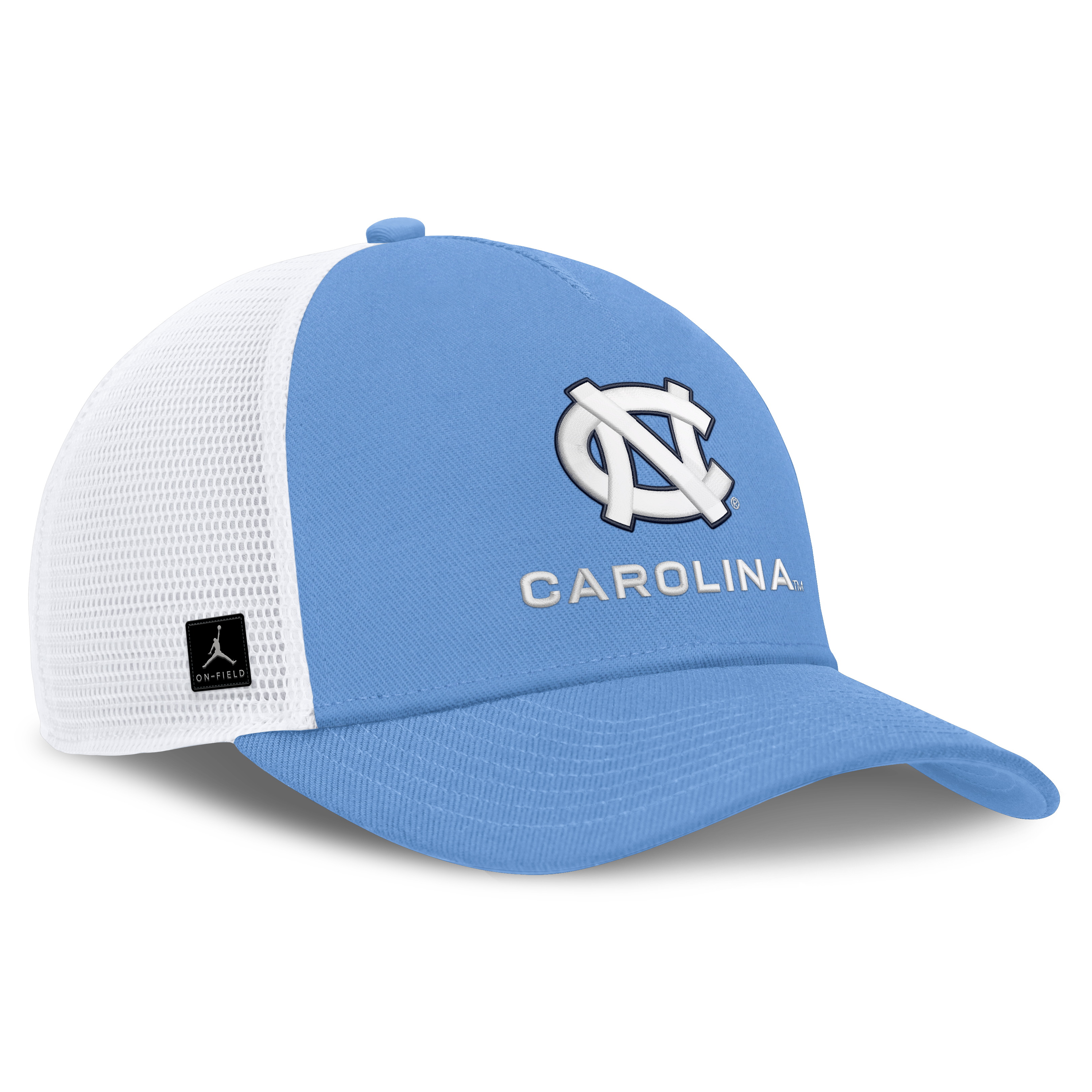 Casquette trucker unisexe Jordan Brand bleu Caroline des Tar Heels de Caroline du Nord 2026, modèle « On-Field Gameday ».