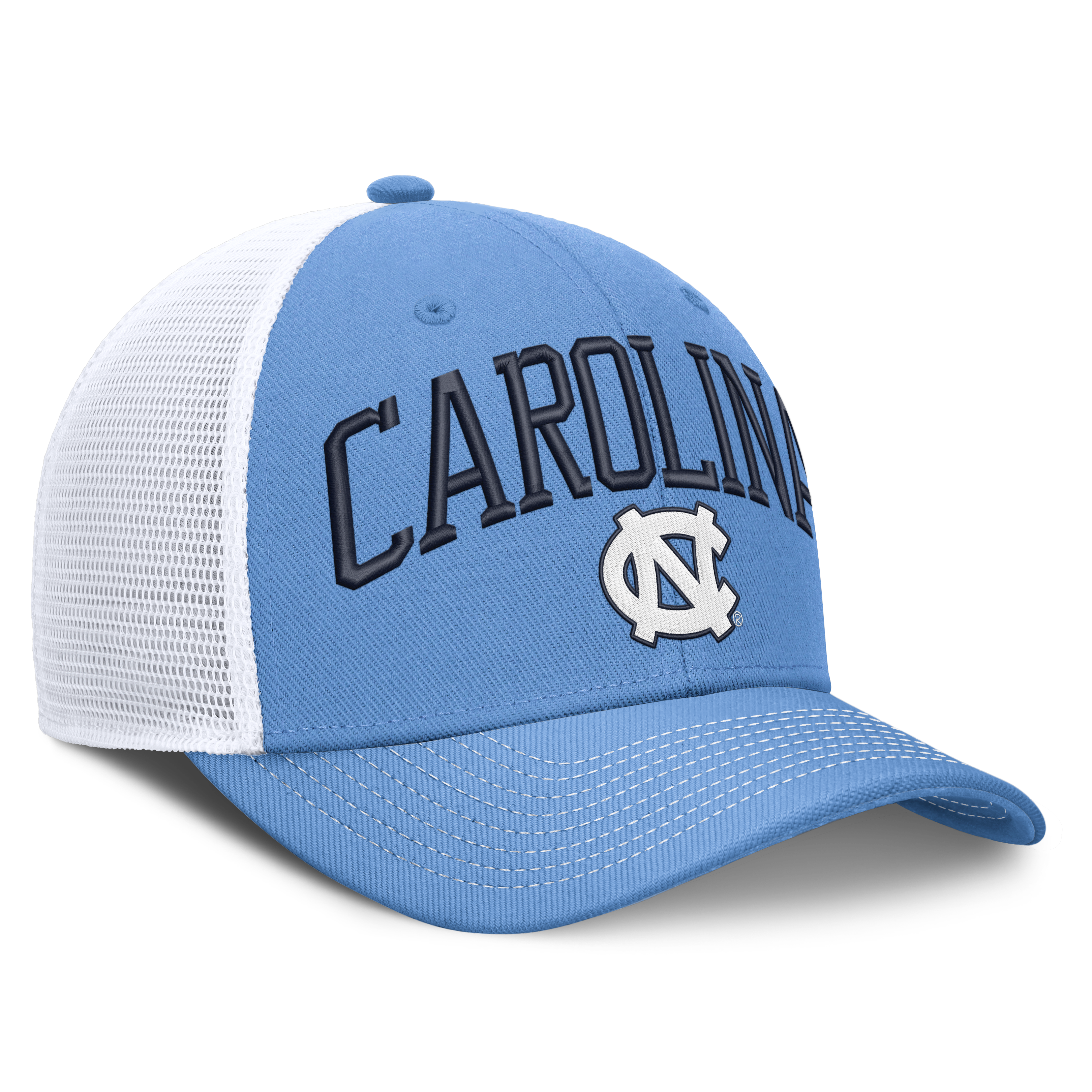 Casquette unisexe Jordan Brand bleu clair/blanche North Carolina Tar Heels Dri-FIT Primetime Arched Trucker ajustable