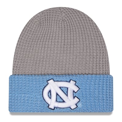 North Carolina Tar Heels New Era Unisex Cuffed Waffle Knit Hat - Gray/Carolina Blue