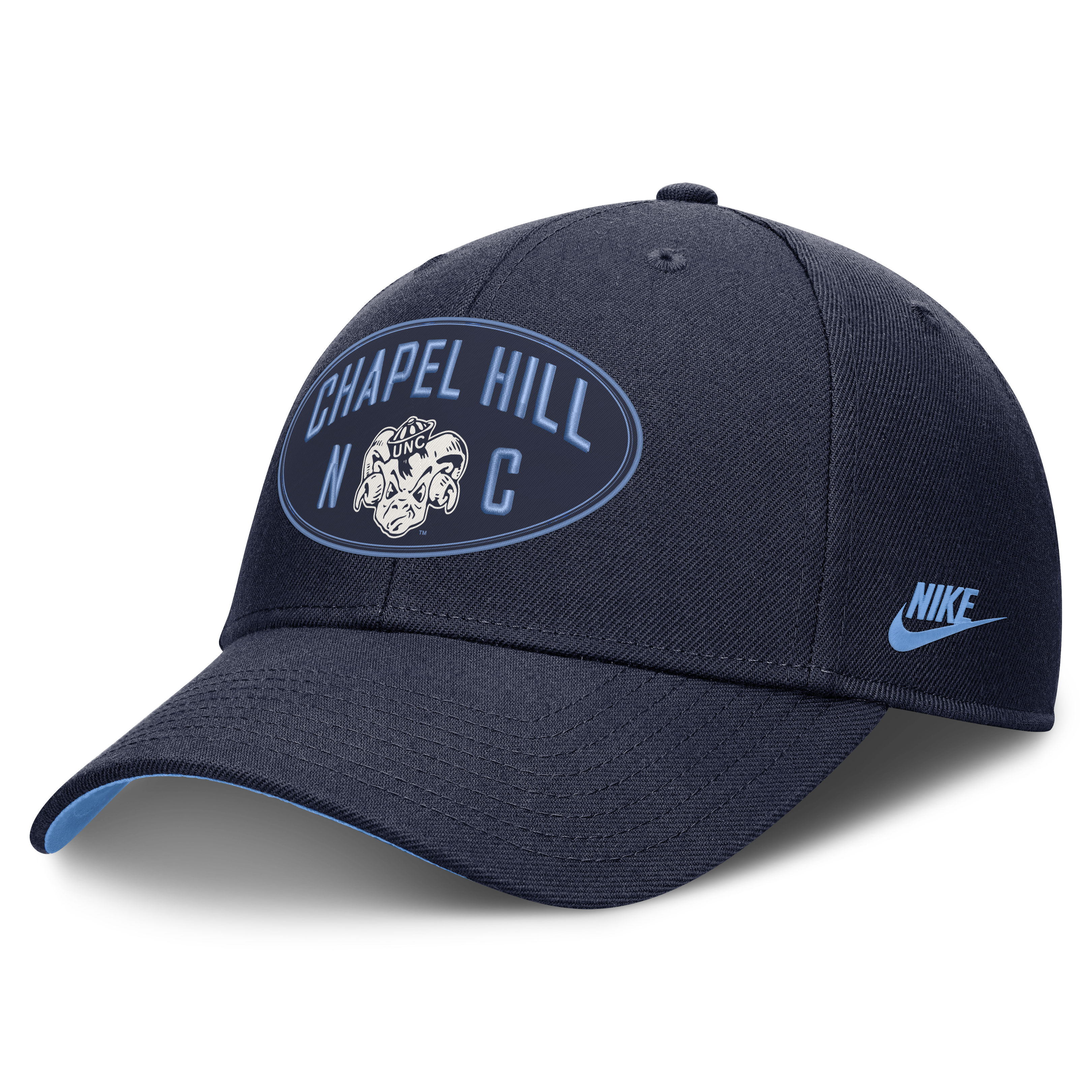 Casquette unisexe Nike bleu marine North Carolina Tar Heels Legacy Letter & Location Rise ajustable