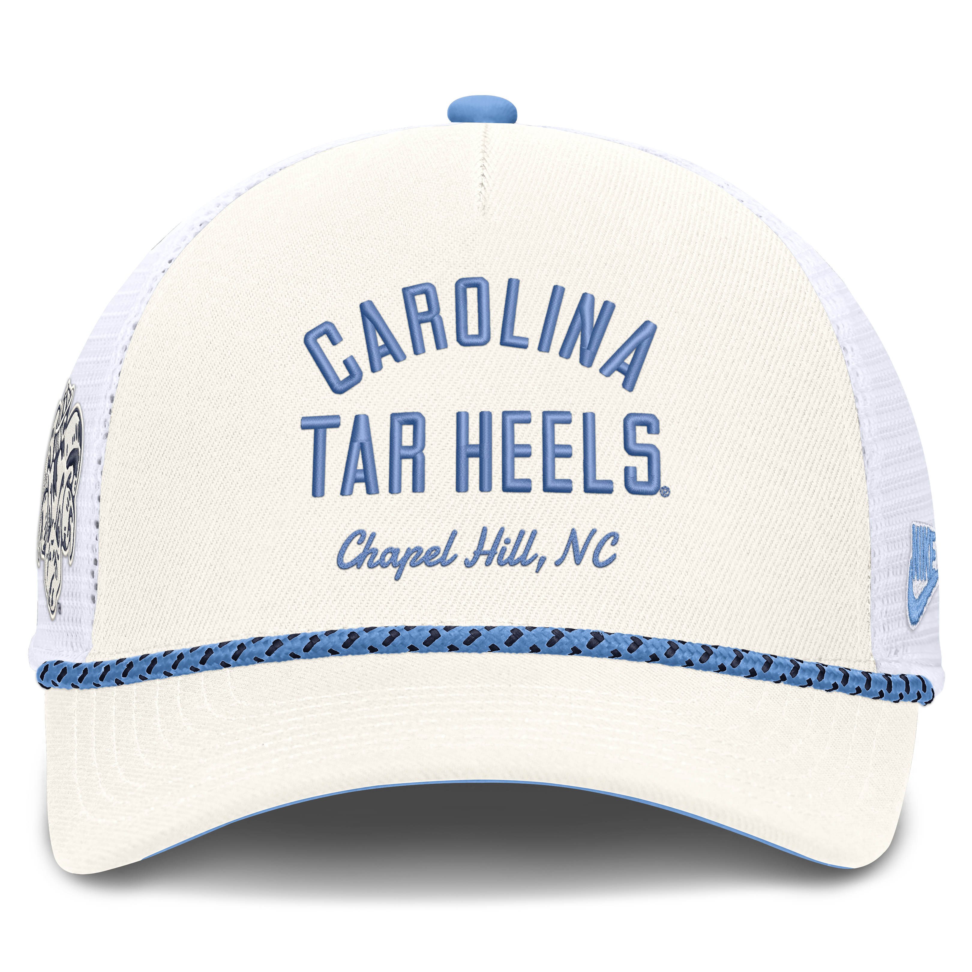 Unisex Nike White North Carolina Tar Heels Mascot Rope Trucker Adjustable Hat