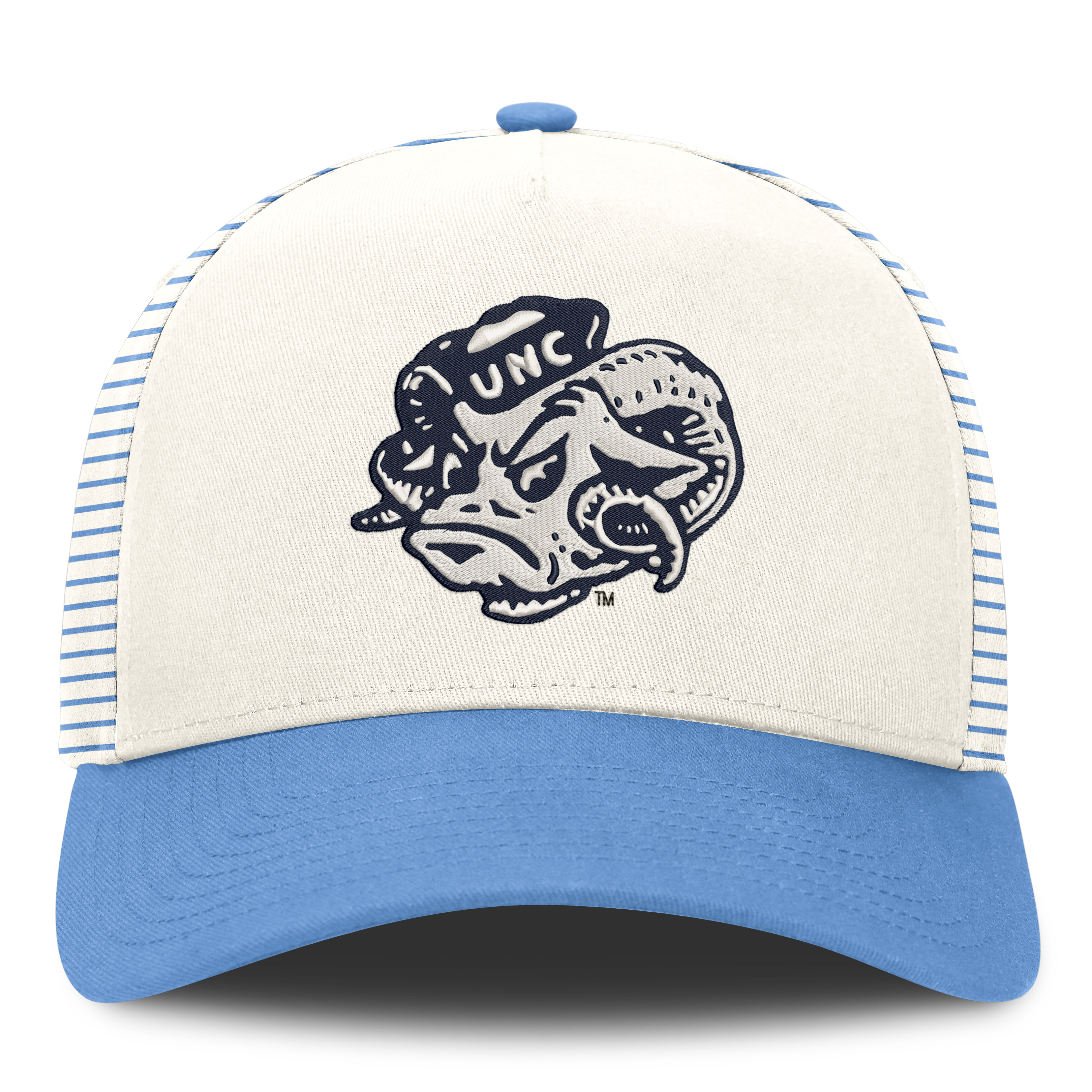 Casquette unisexe Nike blanche/bleu Caroline North Carolina Tar Heels Vault rayée à taille ajustable