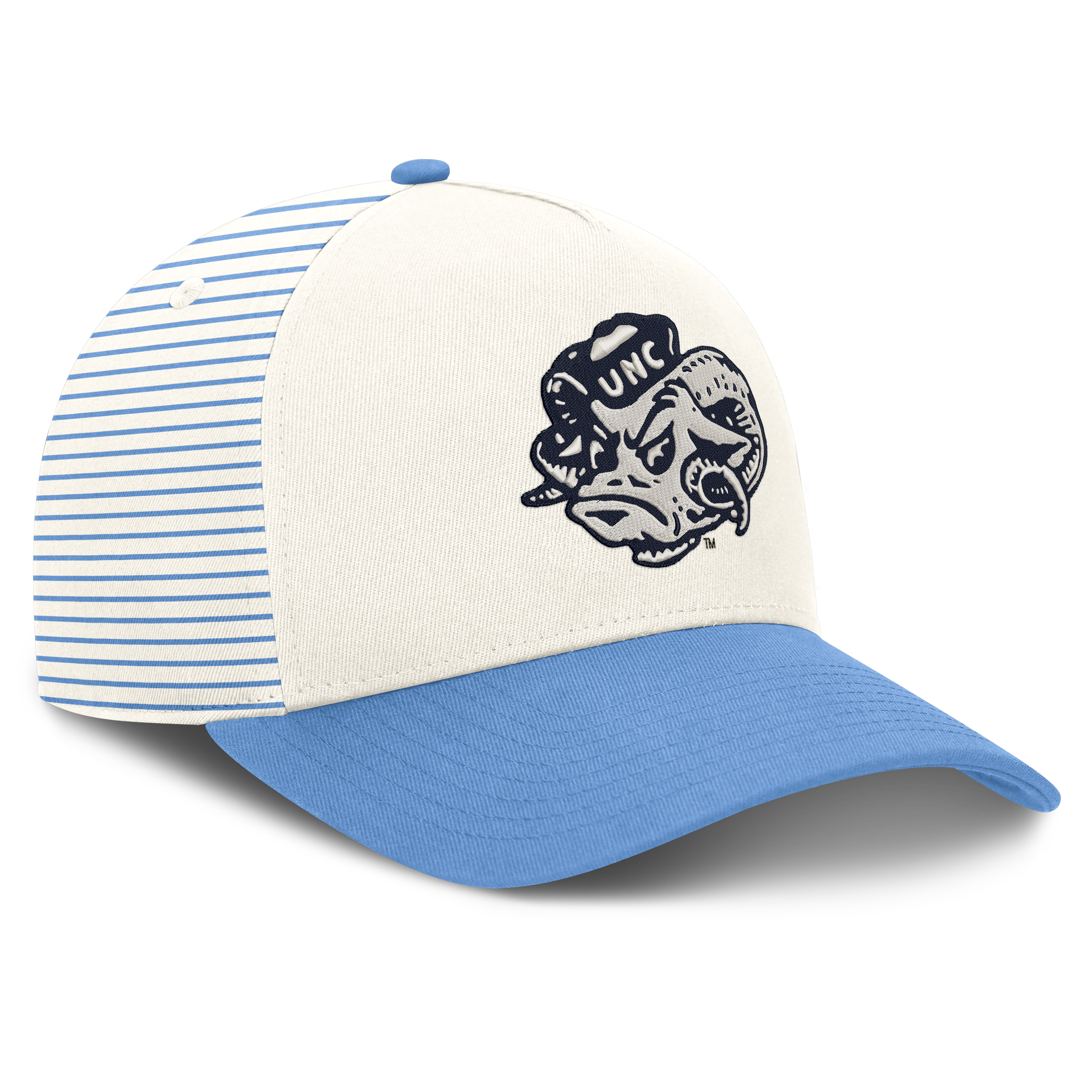 Casquette unisexe Nike blanche/bleu Caroline North Carolina Tar Heels Vault rayée à taille ajustable